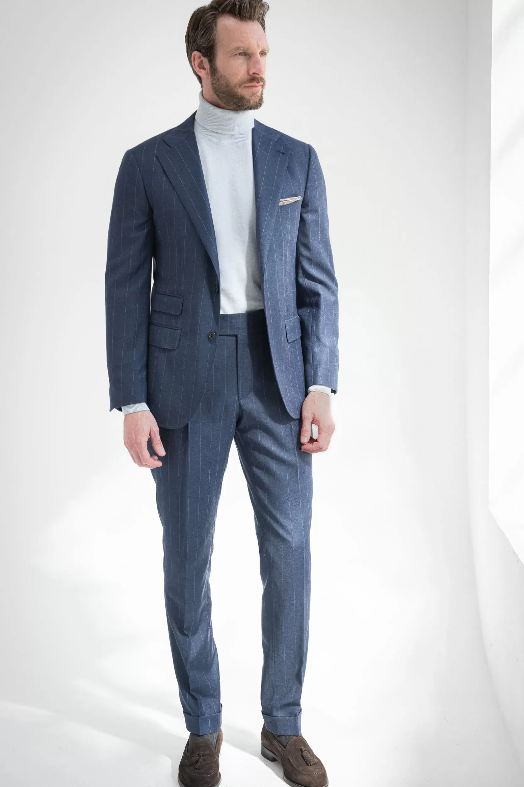 Fashion Pini Parma Abito 140'S A Righe Blu - Made In Italy