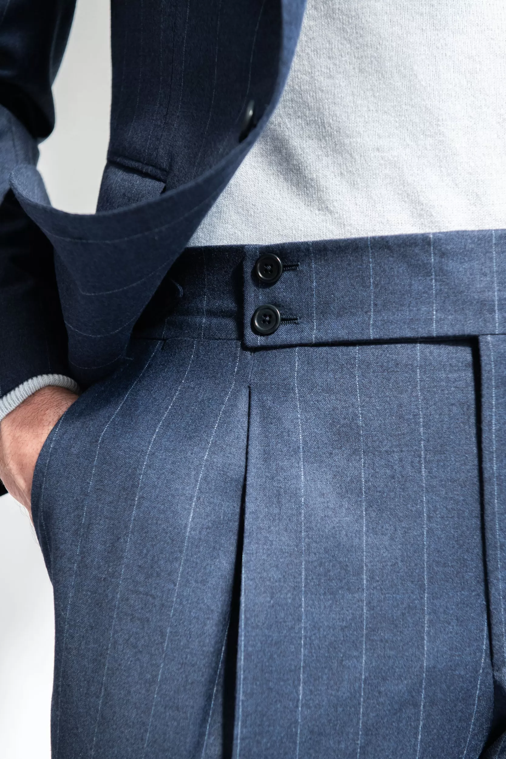 Fashion Pini Parma Abito 140'S A Righe Blu - Made In Italy