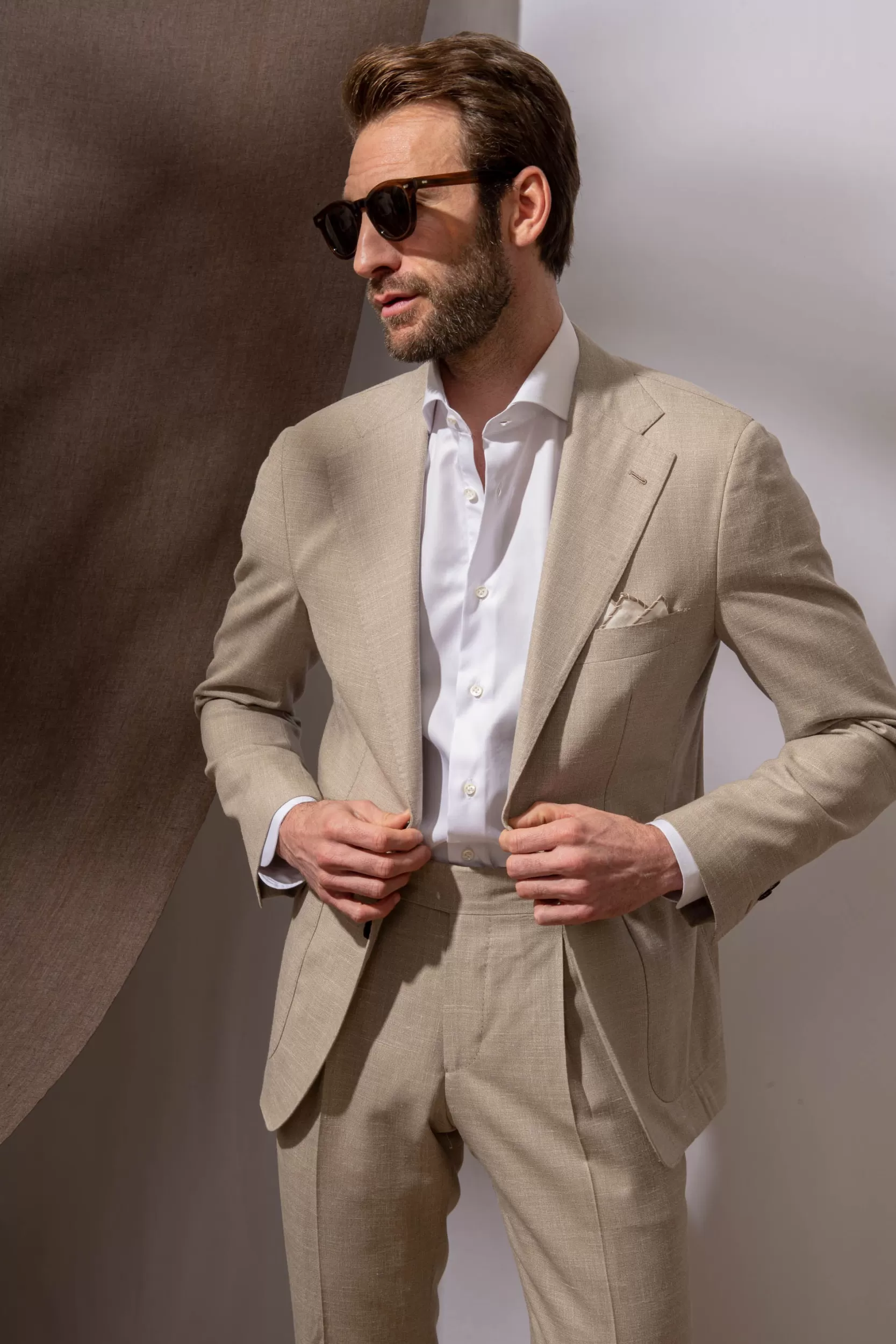Fashion Pini Parma Abito Beige - Made In Italy