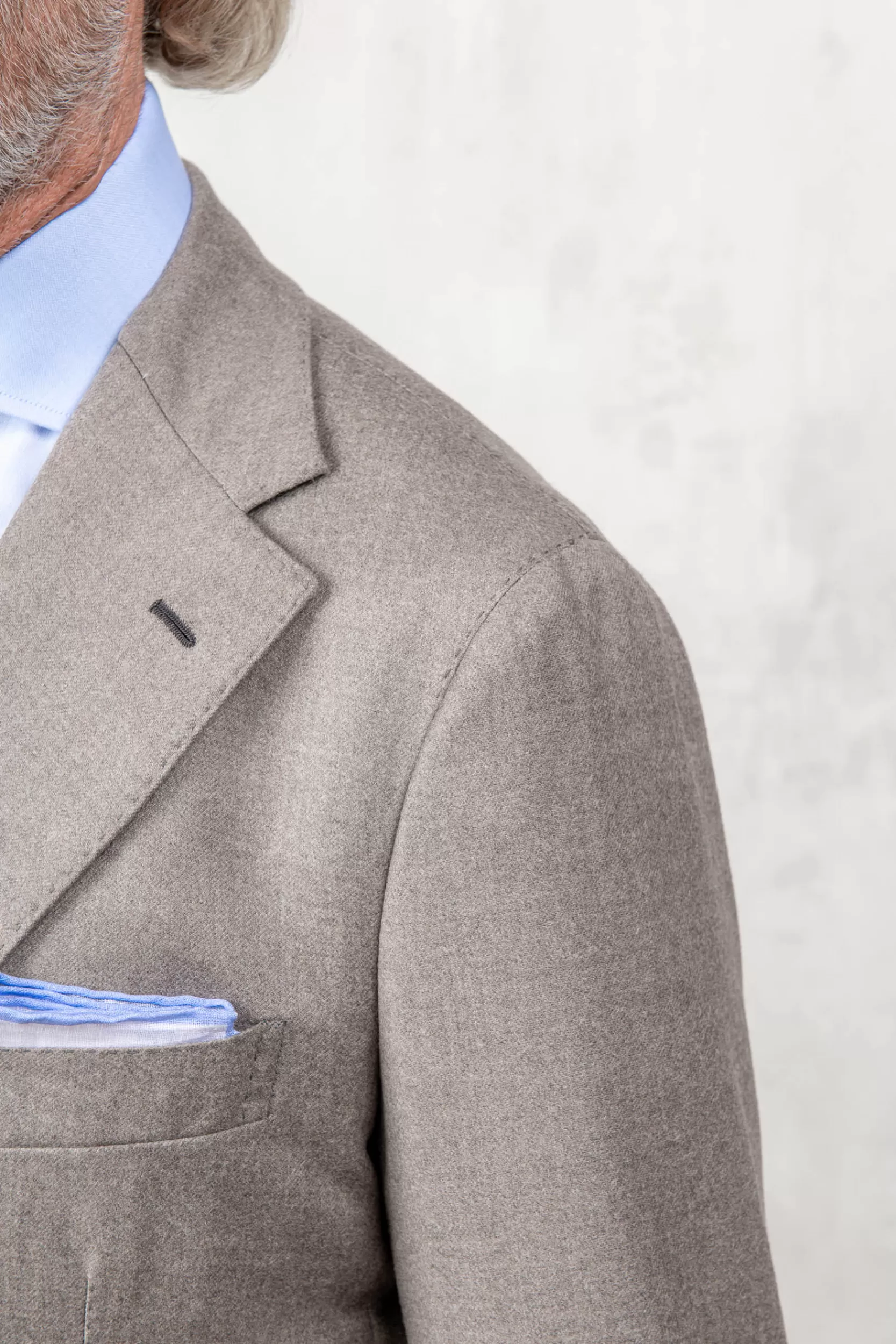 Shop Pini Parma Abito Color Tortora In Lana E Cashmere Loro Piana - Made In Italy