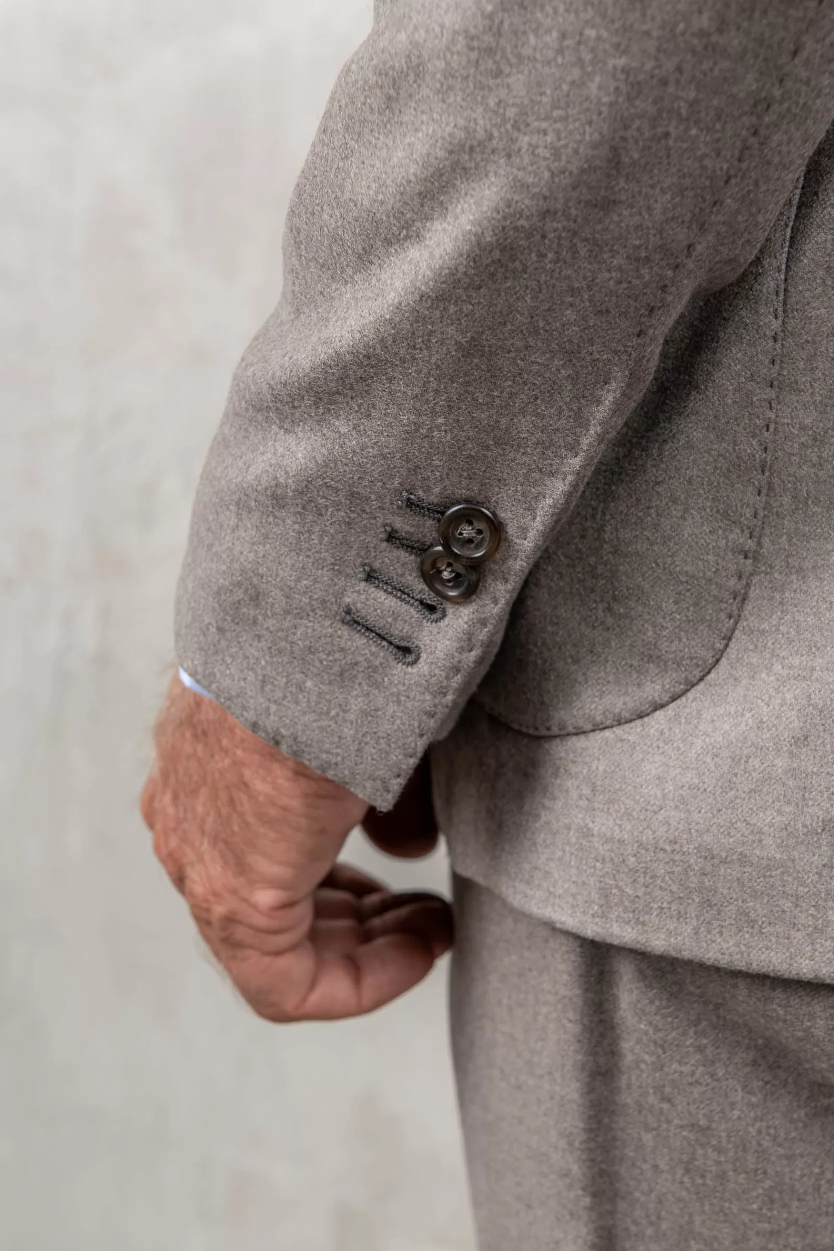 Shop Pini Parma Abito Color Tortora In Lana E Cashmere Loro Piana - Made In Italy