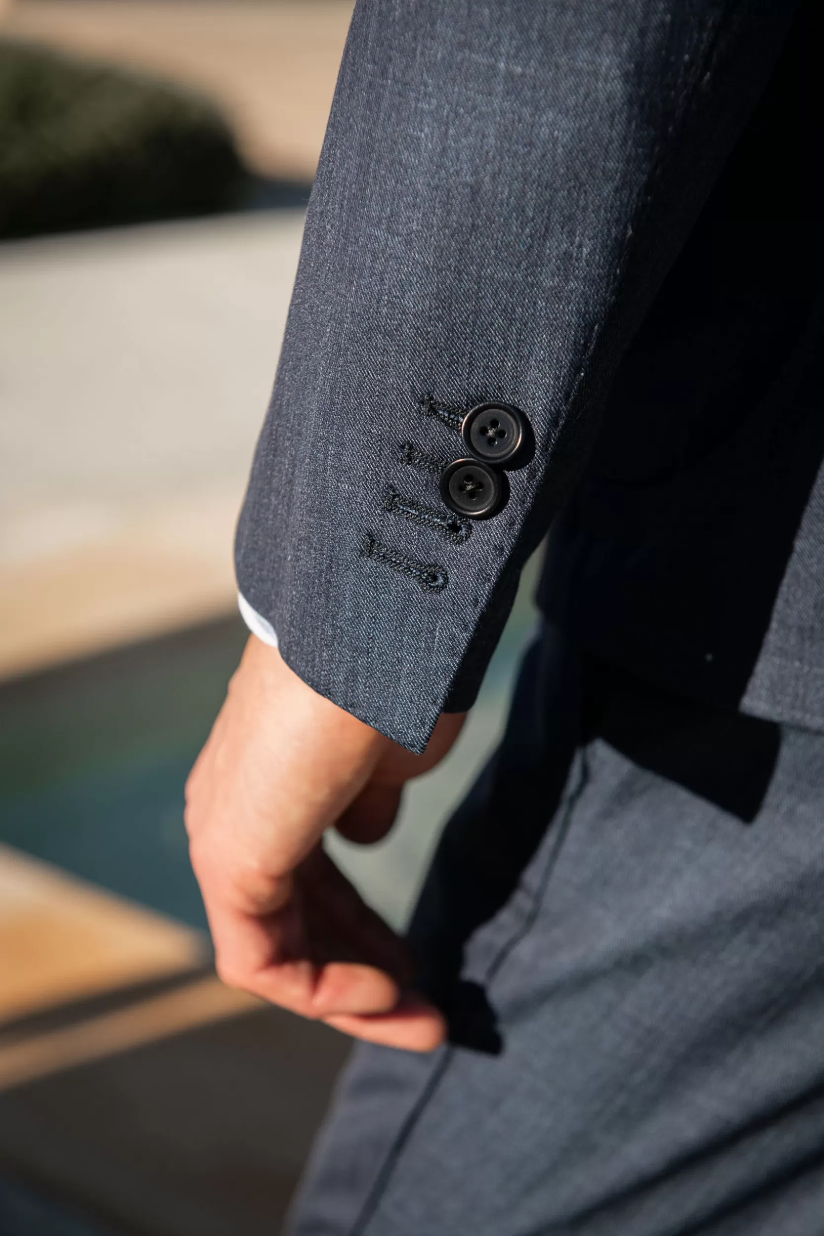 Best Sale Pini Parma Abito Doppiopetto Denim In Tessuto Loro Piana - Made In Italy