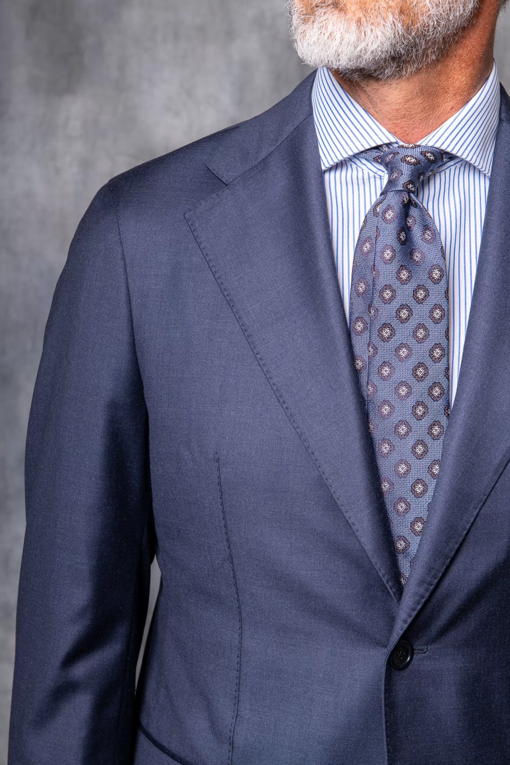 Hot Pini Parma Abito Full Canvas Blu In Lana Loro Piana Super 150's - Made In Italy Blue Avio