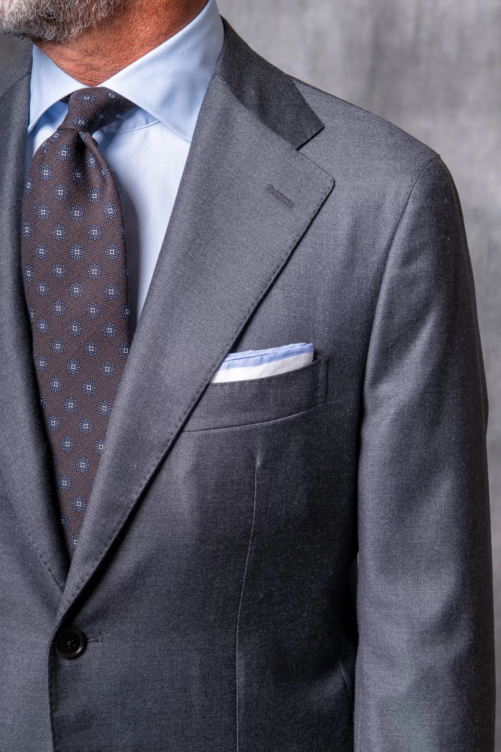Best Pini Parma Abito Full Canvas In Lana Loro Piana Super 150's - Made In Italy Grigio
