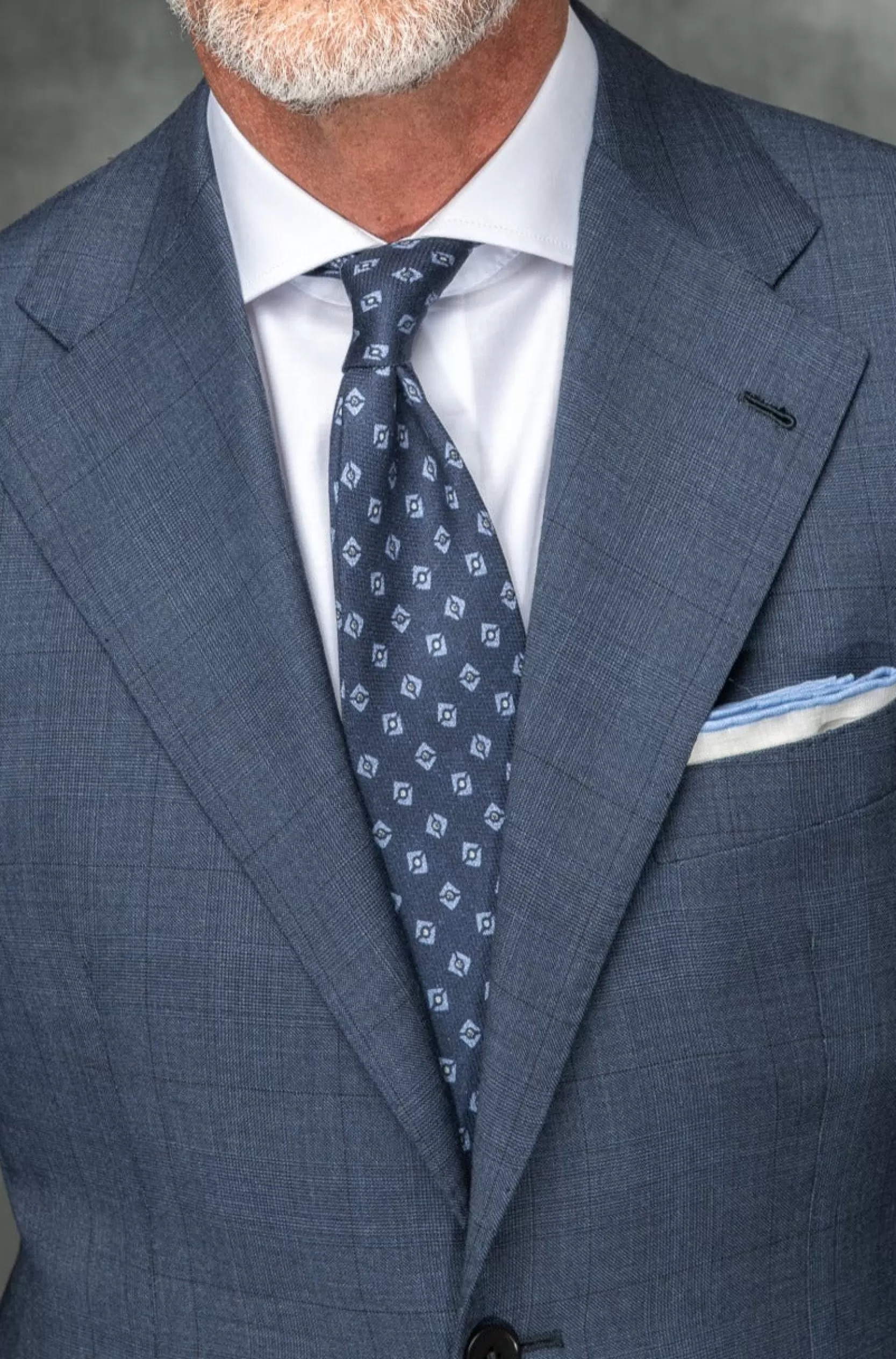 New Pini Parma Abito Full Canvas Principe Di Galles Blu In Lana Loro Piana - Made In Italy Blue Avio