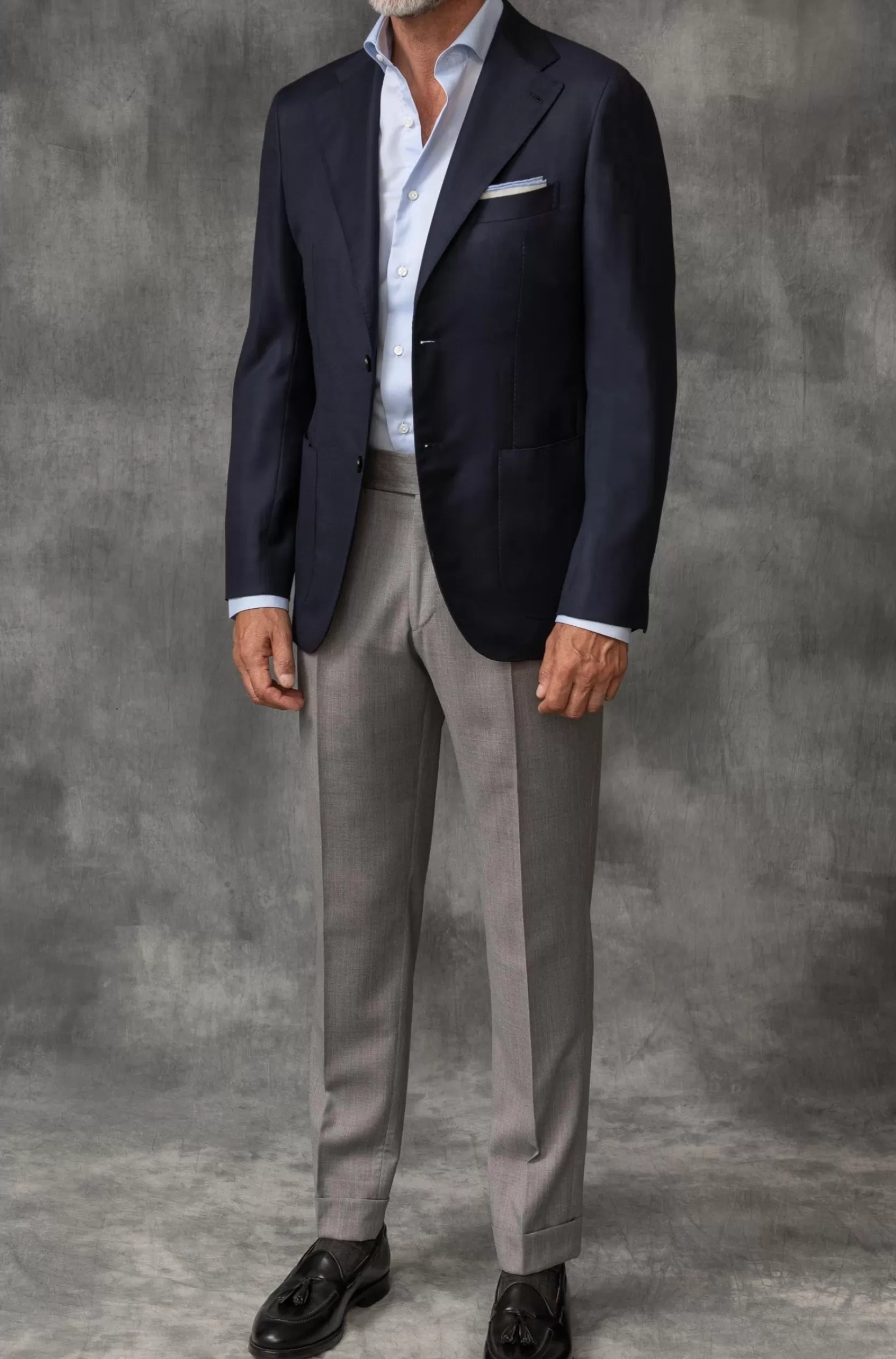 Sale Pini Parma Blazer Full Canvas Blu In Lana Loro Piana - Made In Italy