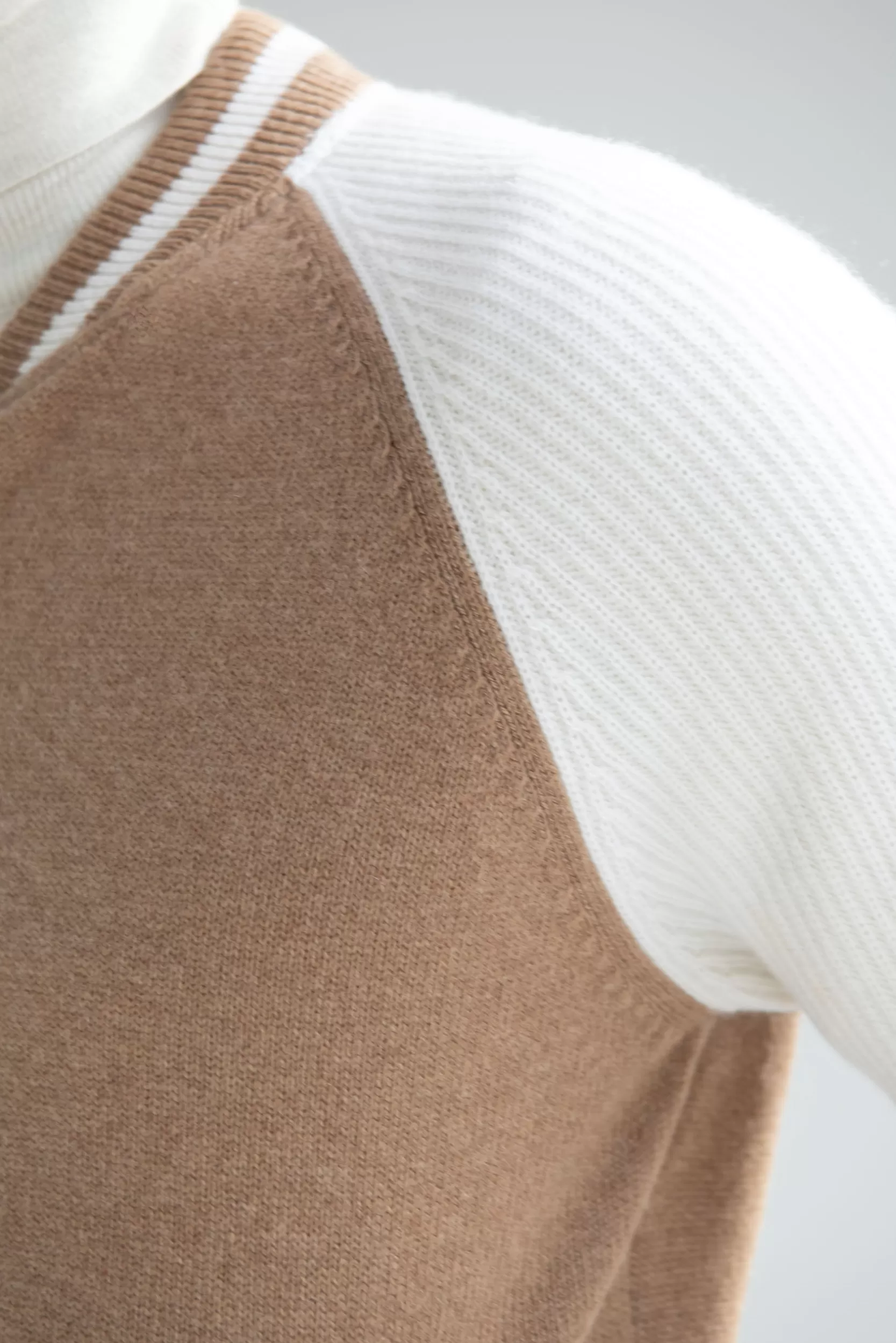 Flash Sale Pini Parma Bomber College Lavorato A Maglia - Made In Italy Beige