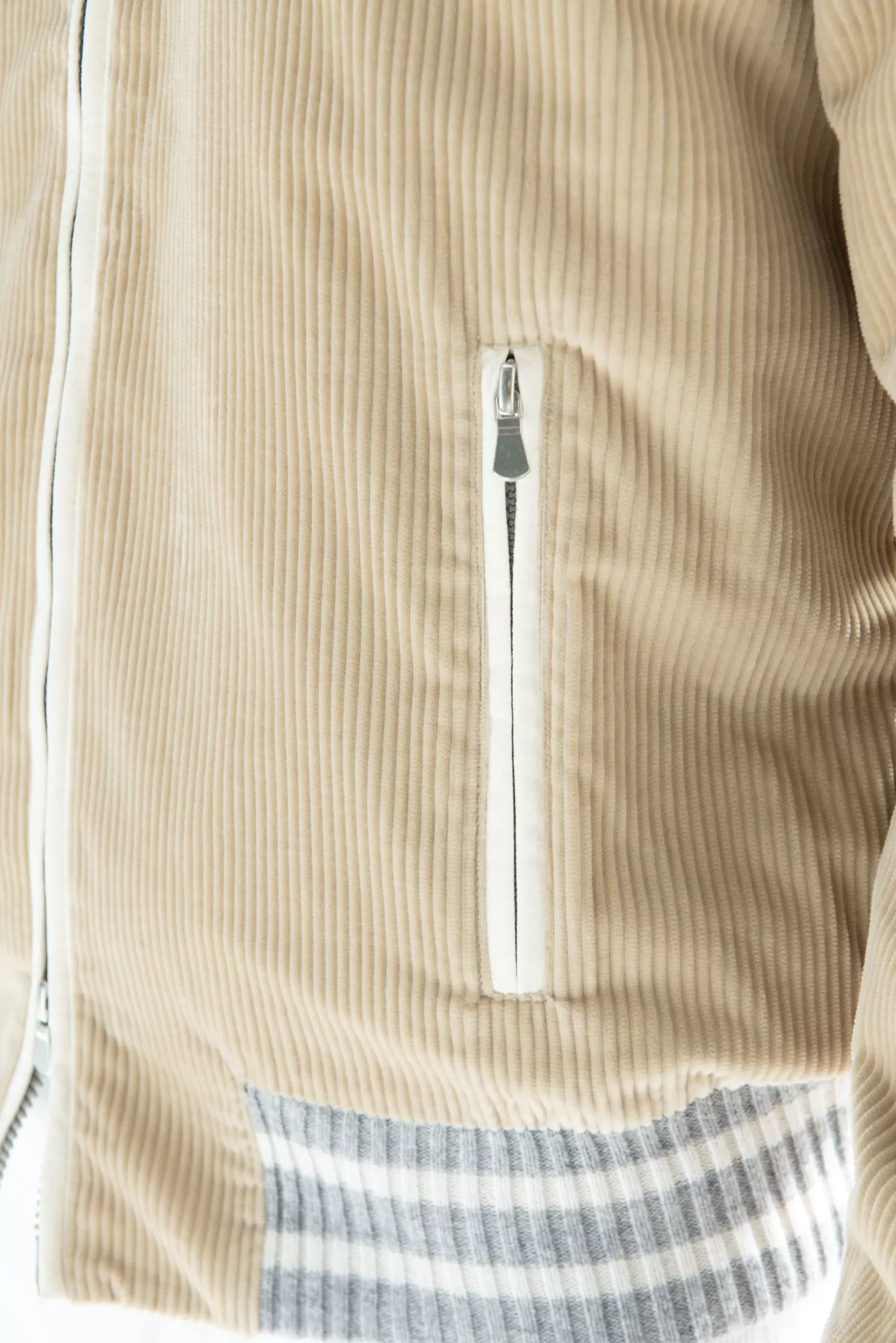 Cheap Pini Parma Bomber College In Velluto A Coste Beige - Made In Italy