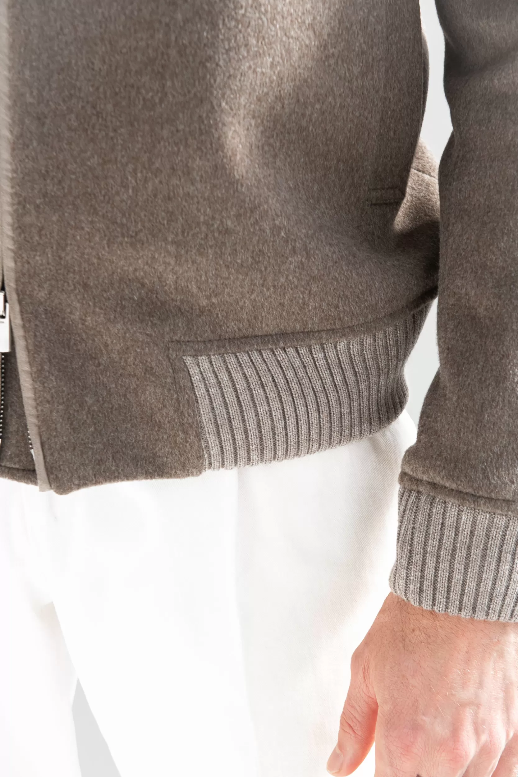 Discount Pini Parma Bomber Color Tortora Con Collo In Visone Removibile – Made In Italy Talpa