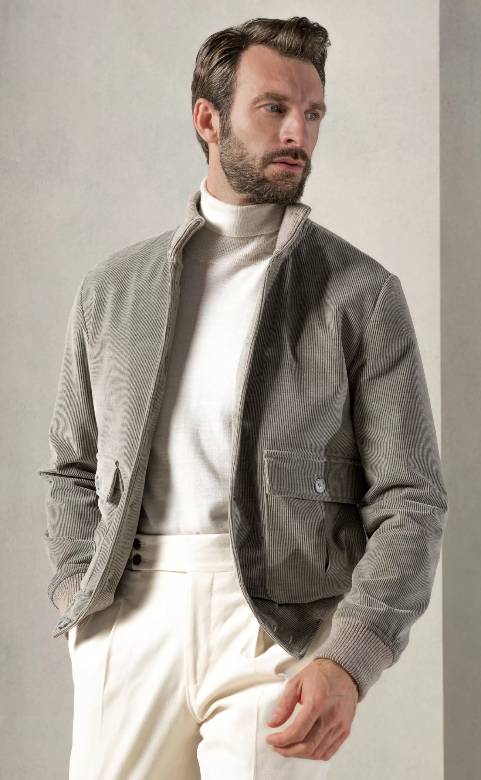 Discount Pini Parma Bomber In Velluto A Coste – Made In Italy Salvia