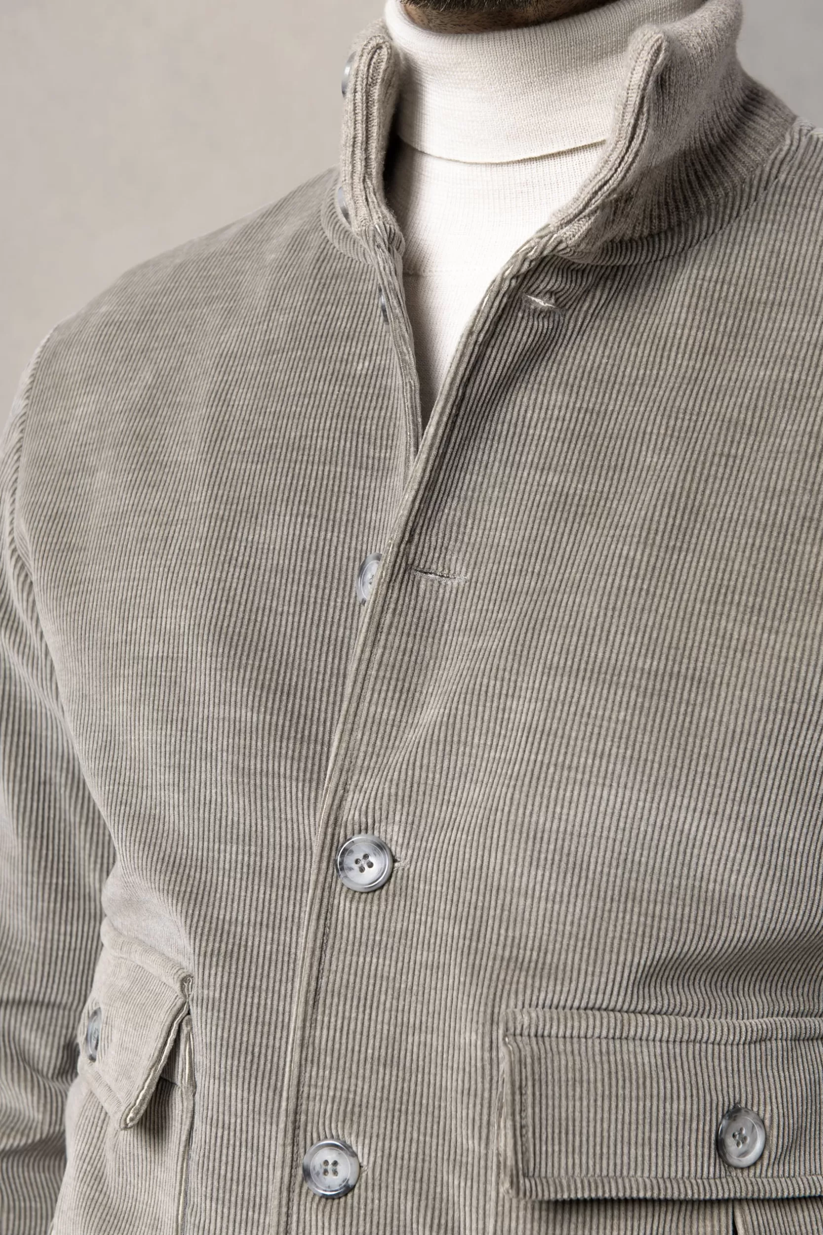 Discount Pini Parma Bomber In Velluto A Coste – Made In Italy Salvia