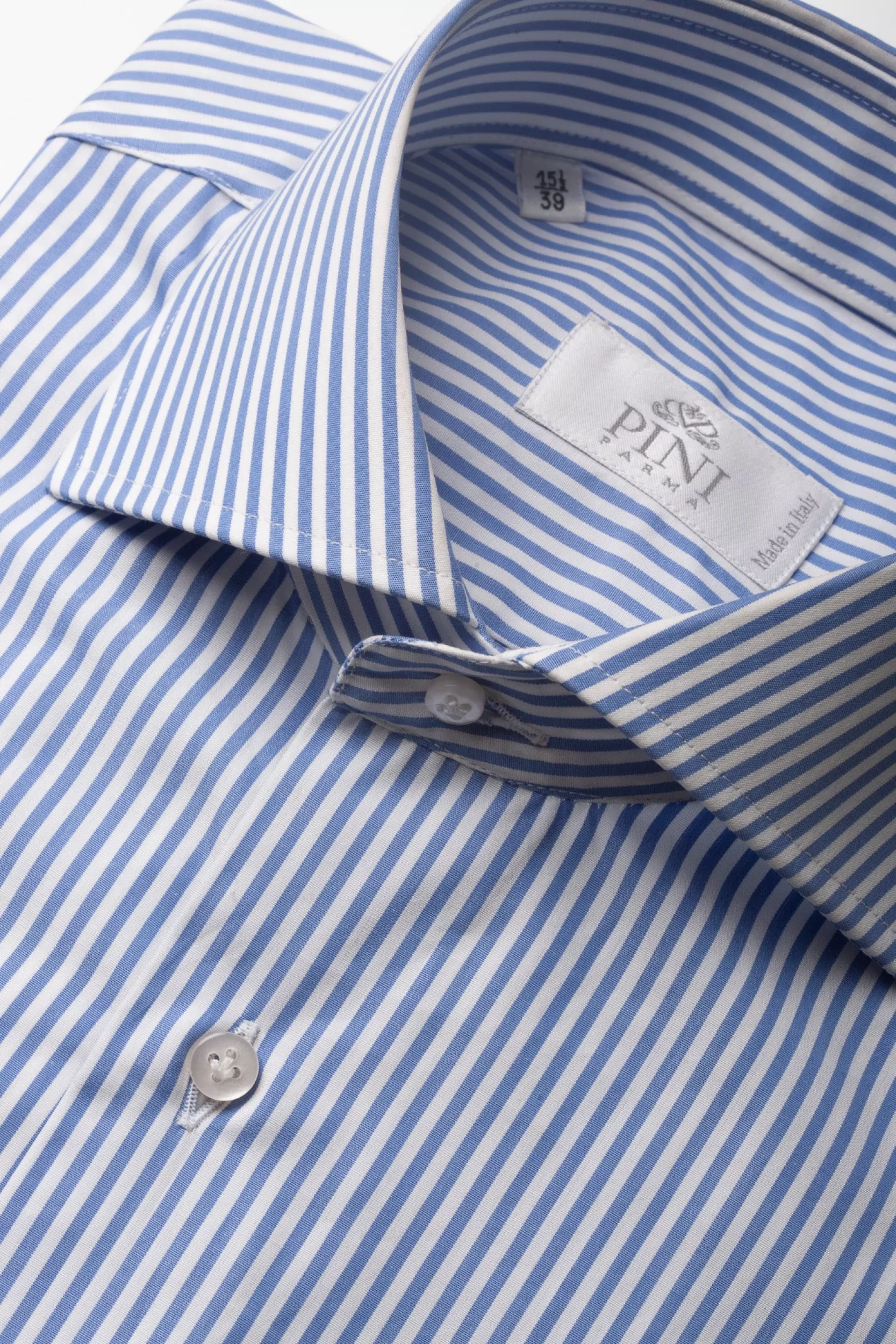 New Pini Parma Camicia A Righe - Made In Italy Blu