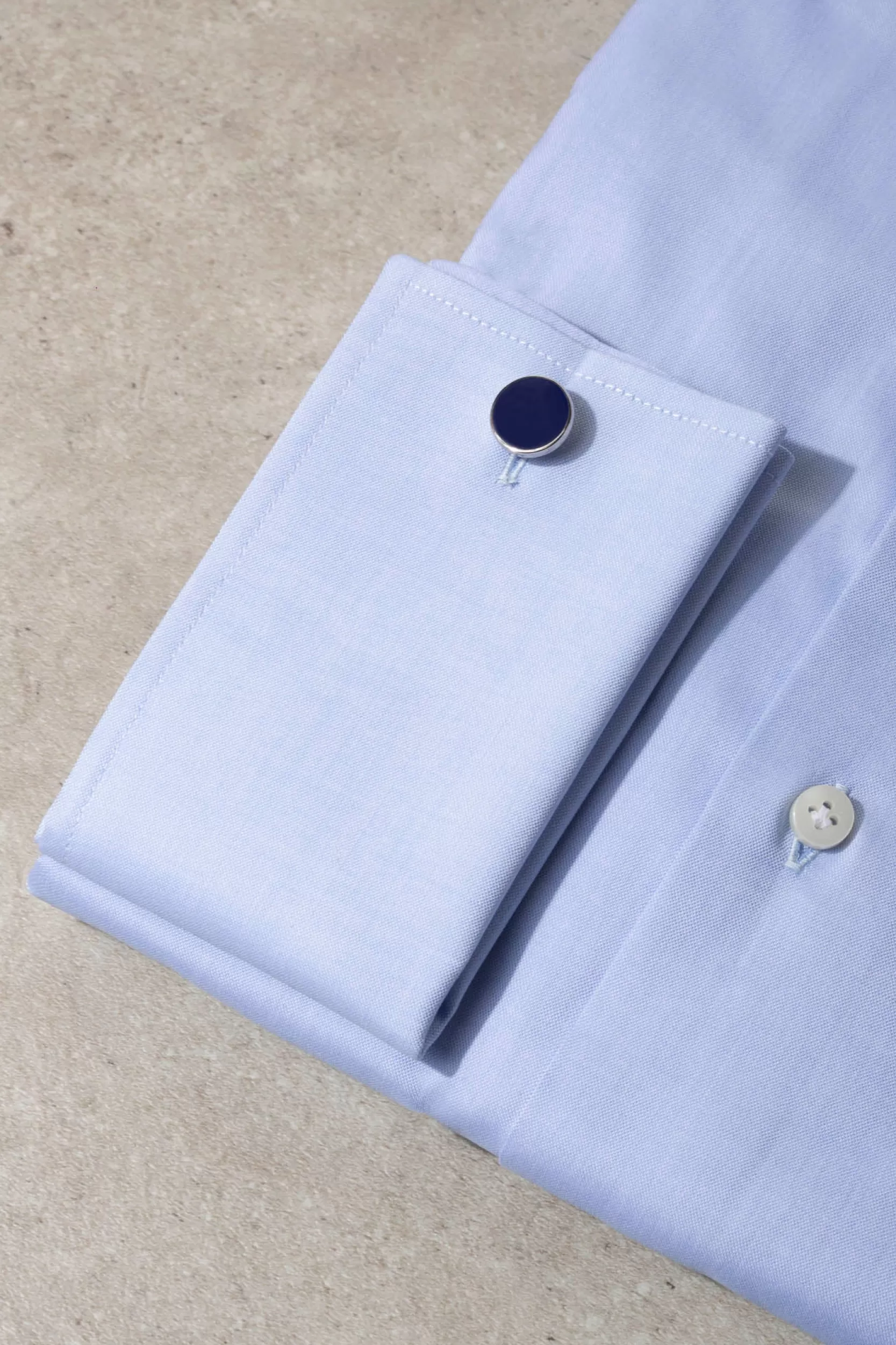 Fashion Pini Parma Camicia Azzurra Con Doppio Polsino - Made In Italy Azzurro