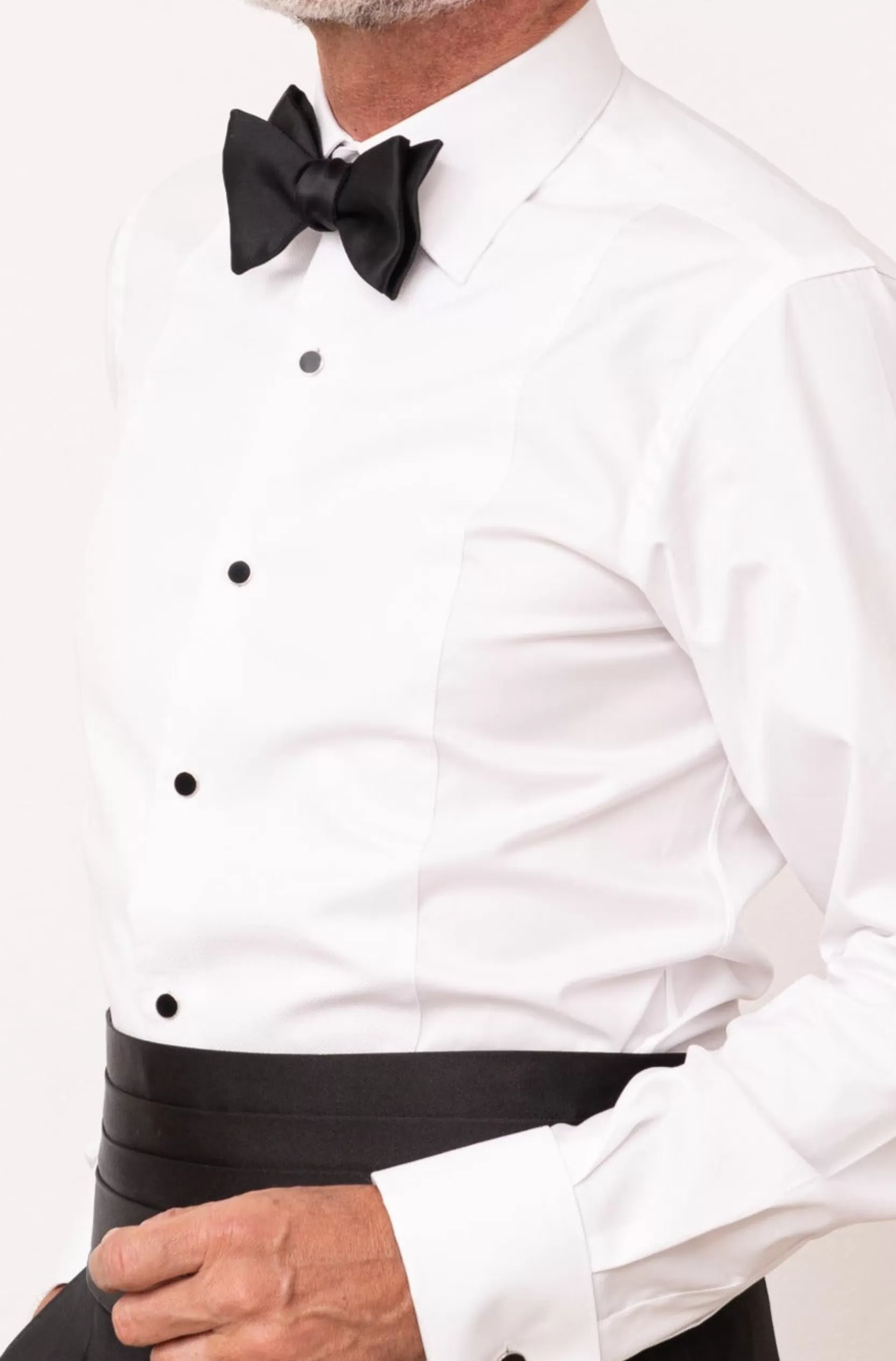 Shop Pini Parma Camicia Bianca In Piqué Con Pettorina Davanti - Made In Italy