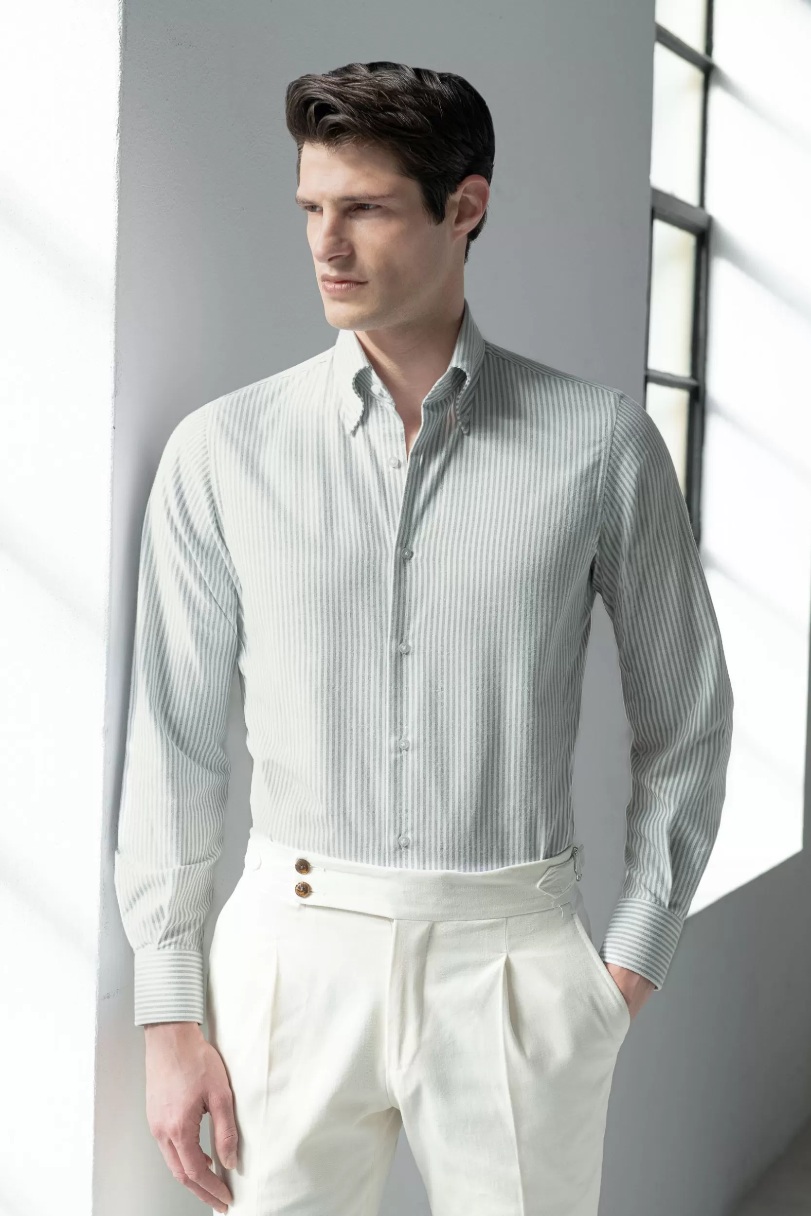 Discount Pini Parma Camicia Button Down - Made In Italy Verde