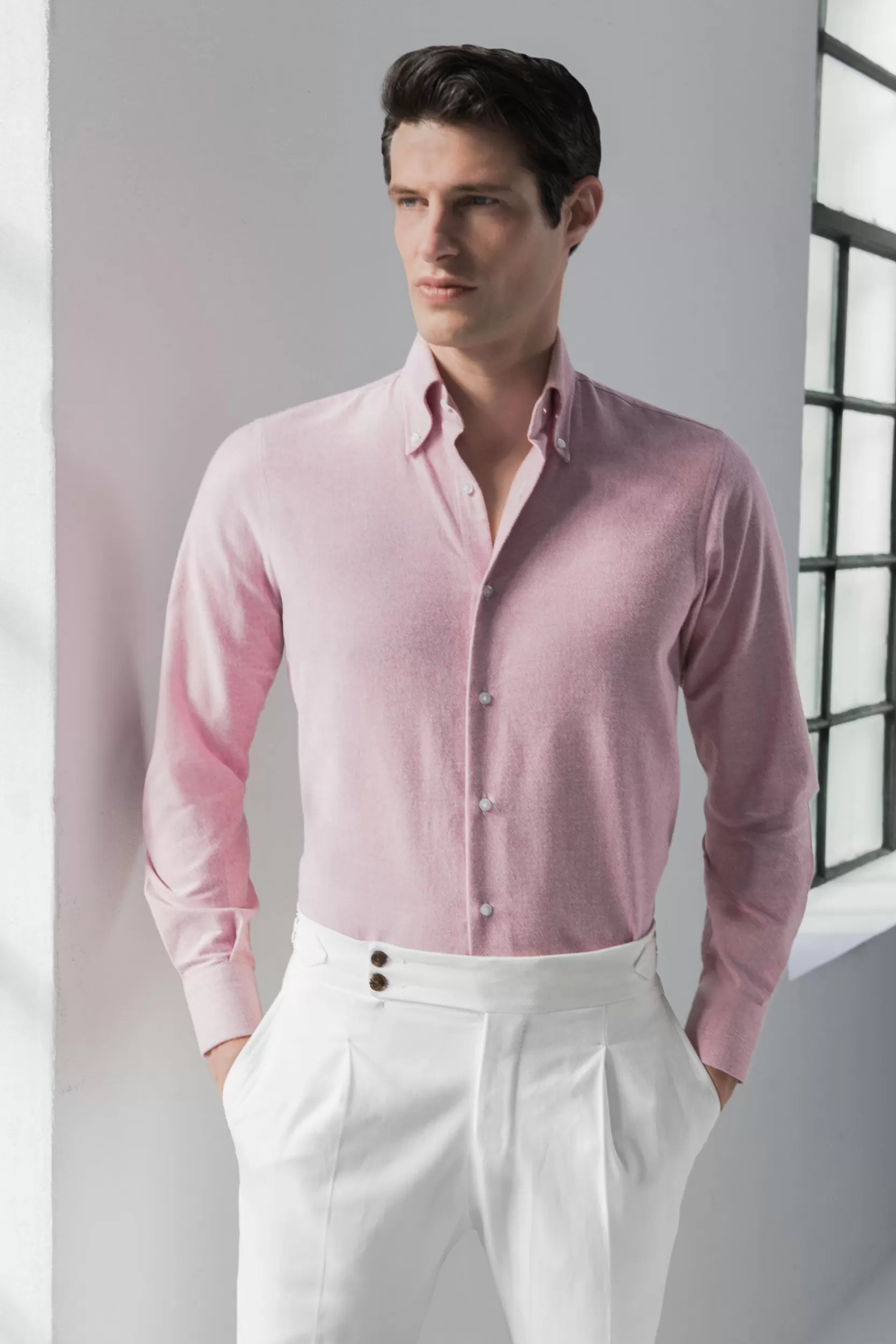 Discount Pini Parma Camicia Button Down - Made In Italy Rosso