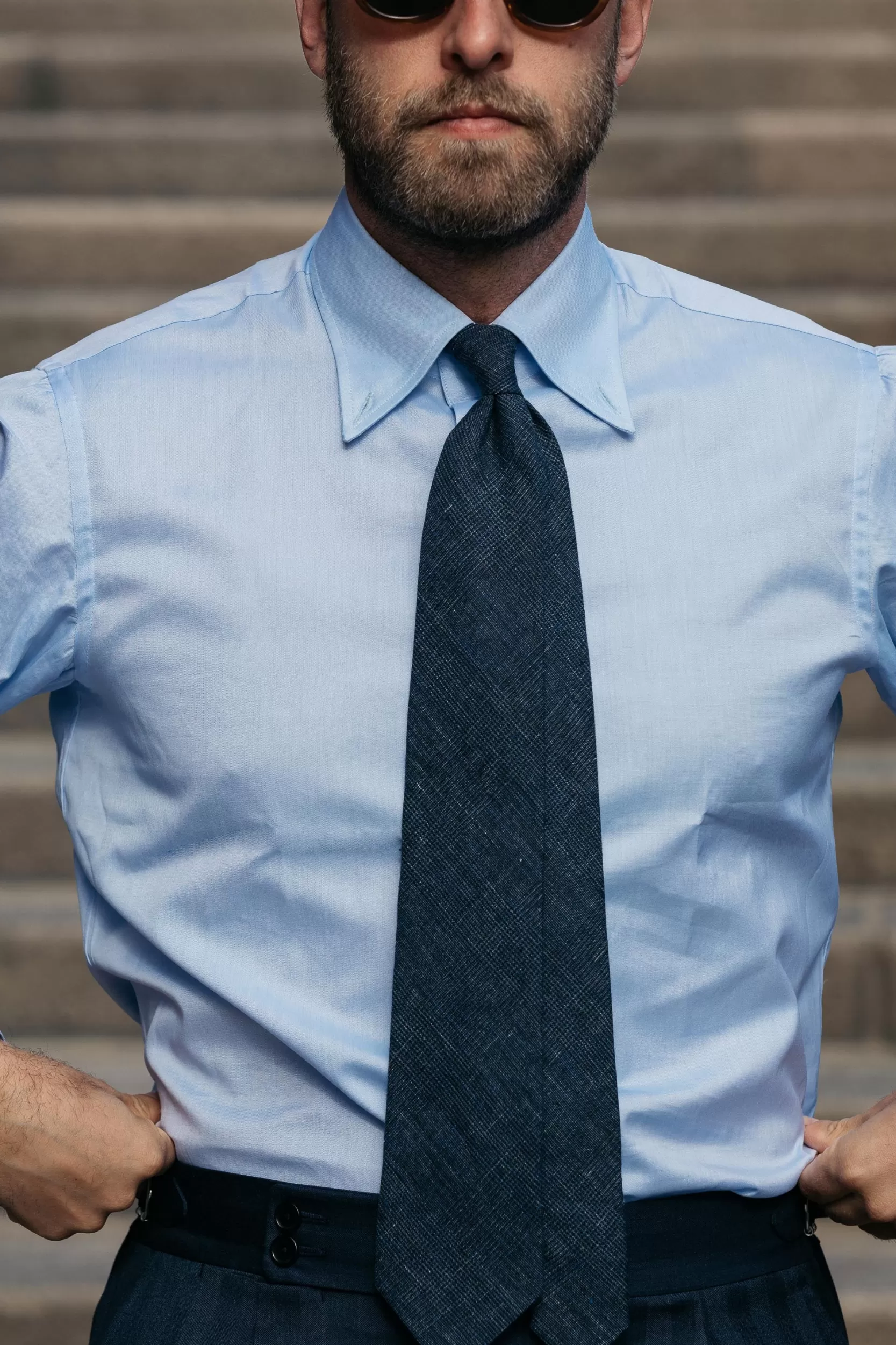 Online Pini Parma Camicia Button Down Azzurra “collezione Sartoriale” - Made In Italy Azzurro
