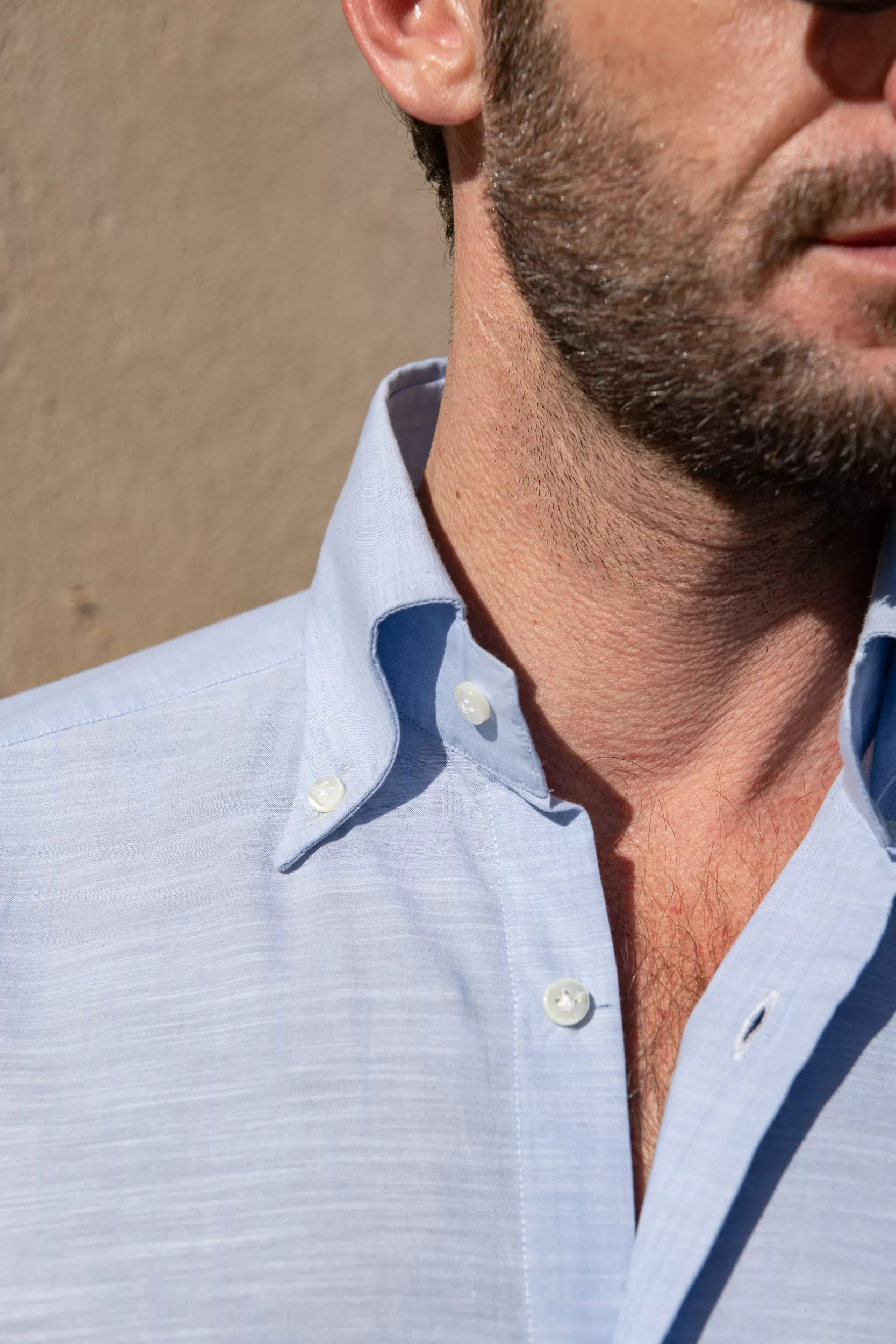 Store Pini Parma Camicia Button-down In Bamboo "Collezione Sartoriale" - Made In Italy Azzurro