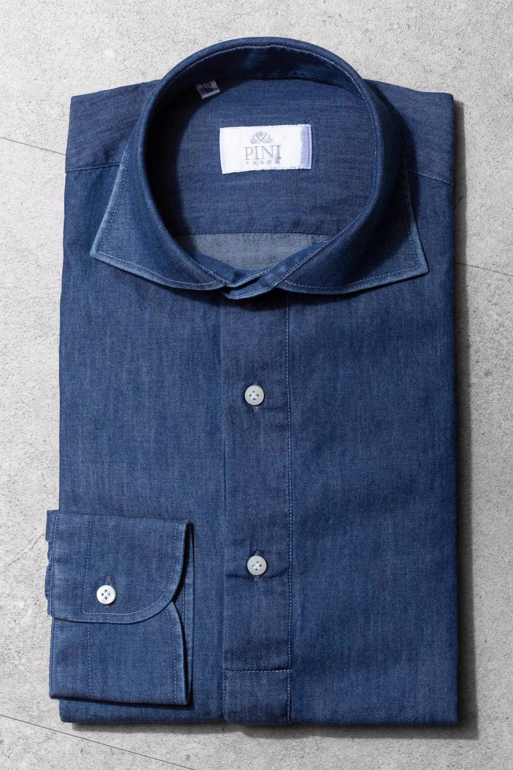 Hot Pini Parma Camicia Denim Popover - Made In Italy