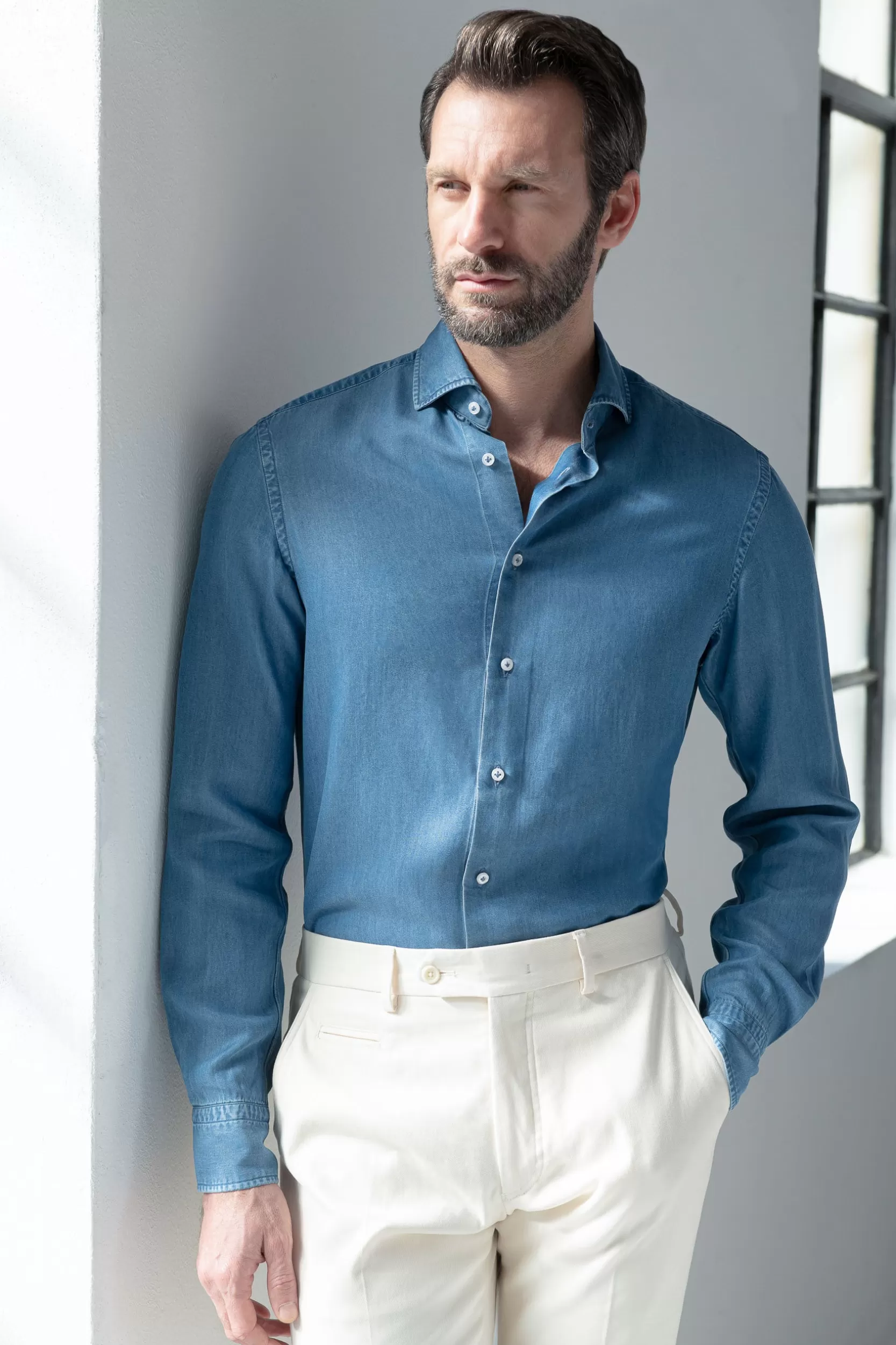 Cheap Pini Parma Camicia Denim Stone - Made In Italy