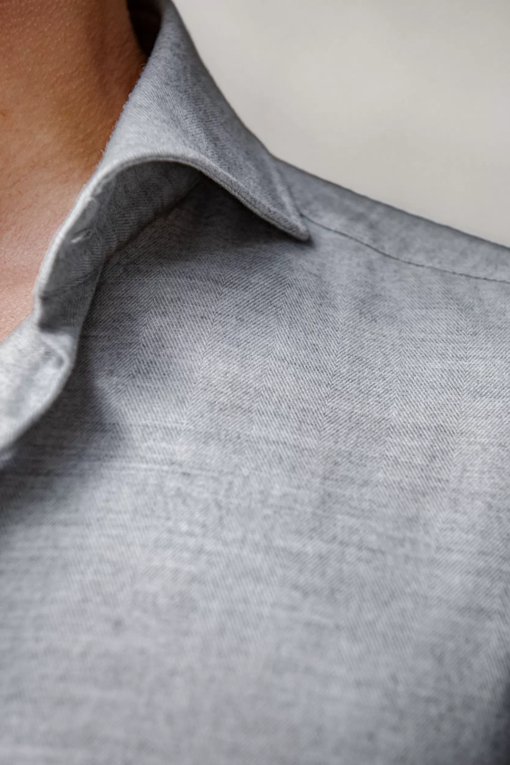 Online Pini Parma Camicia In Cotone Spigato E Tencel™ - Made In Italy Grigio chiaro