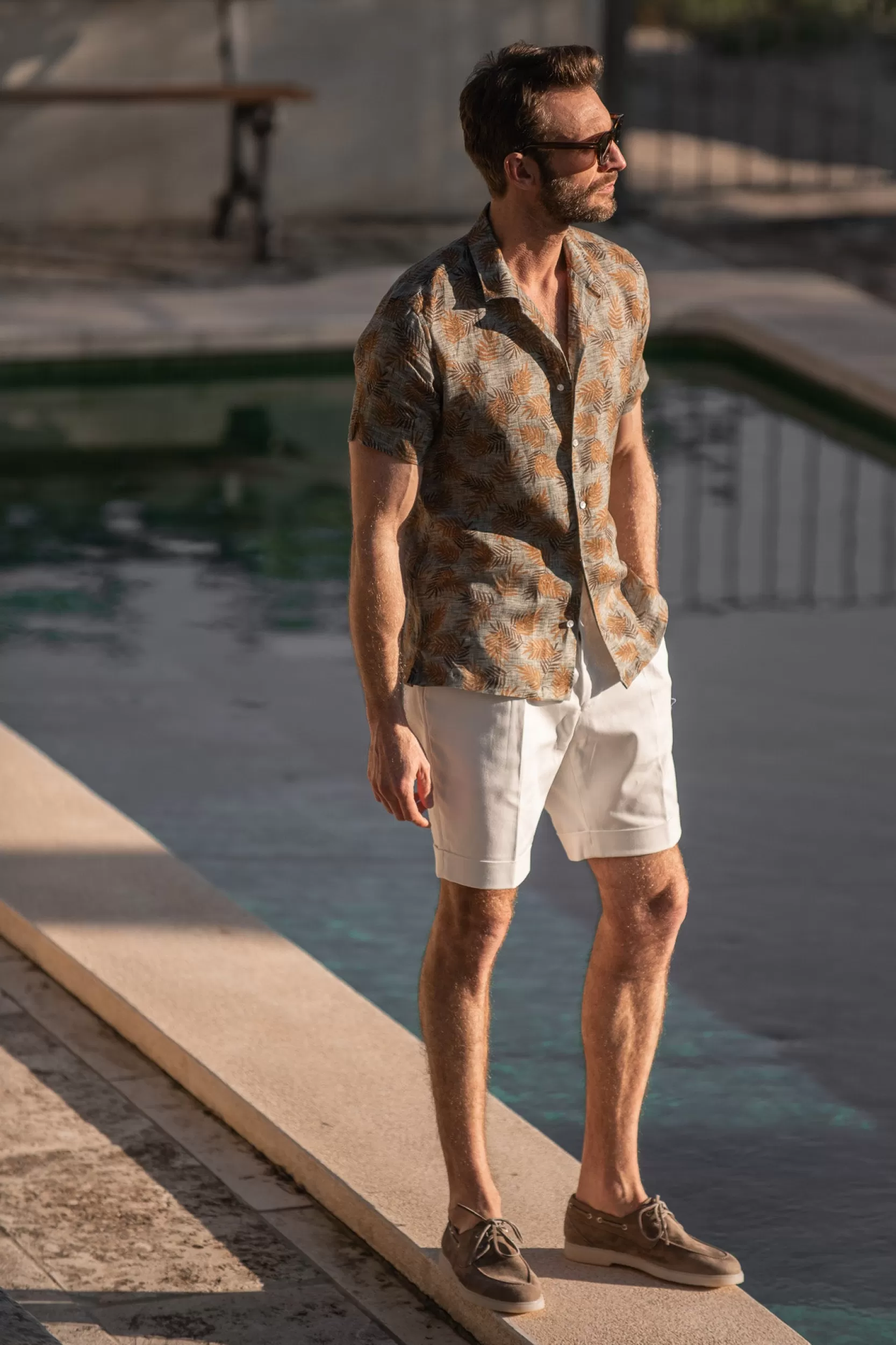 Cheap Pini Parma Camicia In Lino Hawaii - Made In Italy Verde