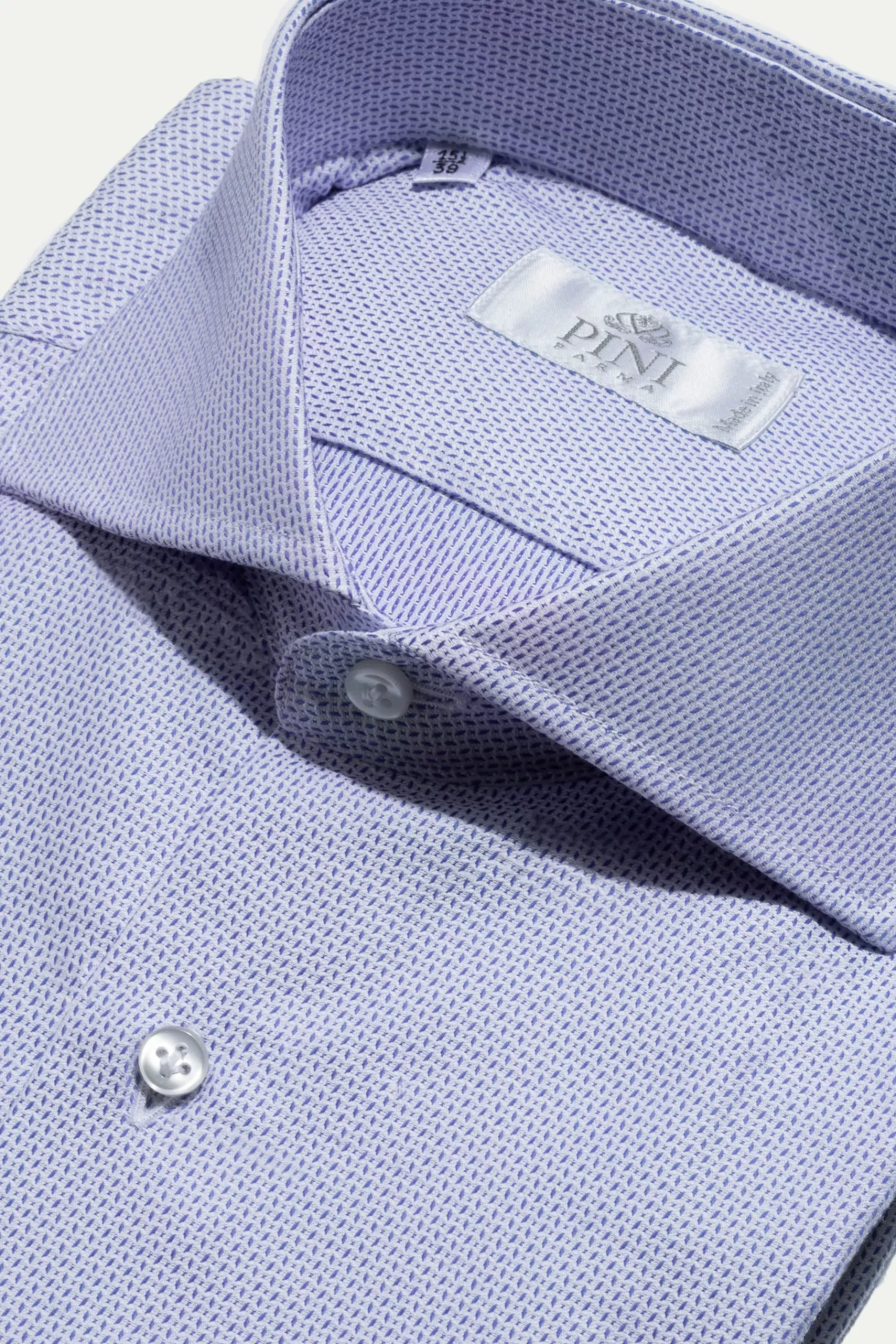 Store Pini Parma Camicia Testurizzata Azzurra - Made In Italy