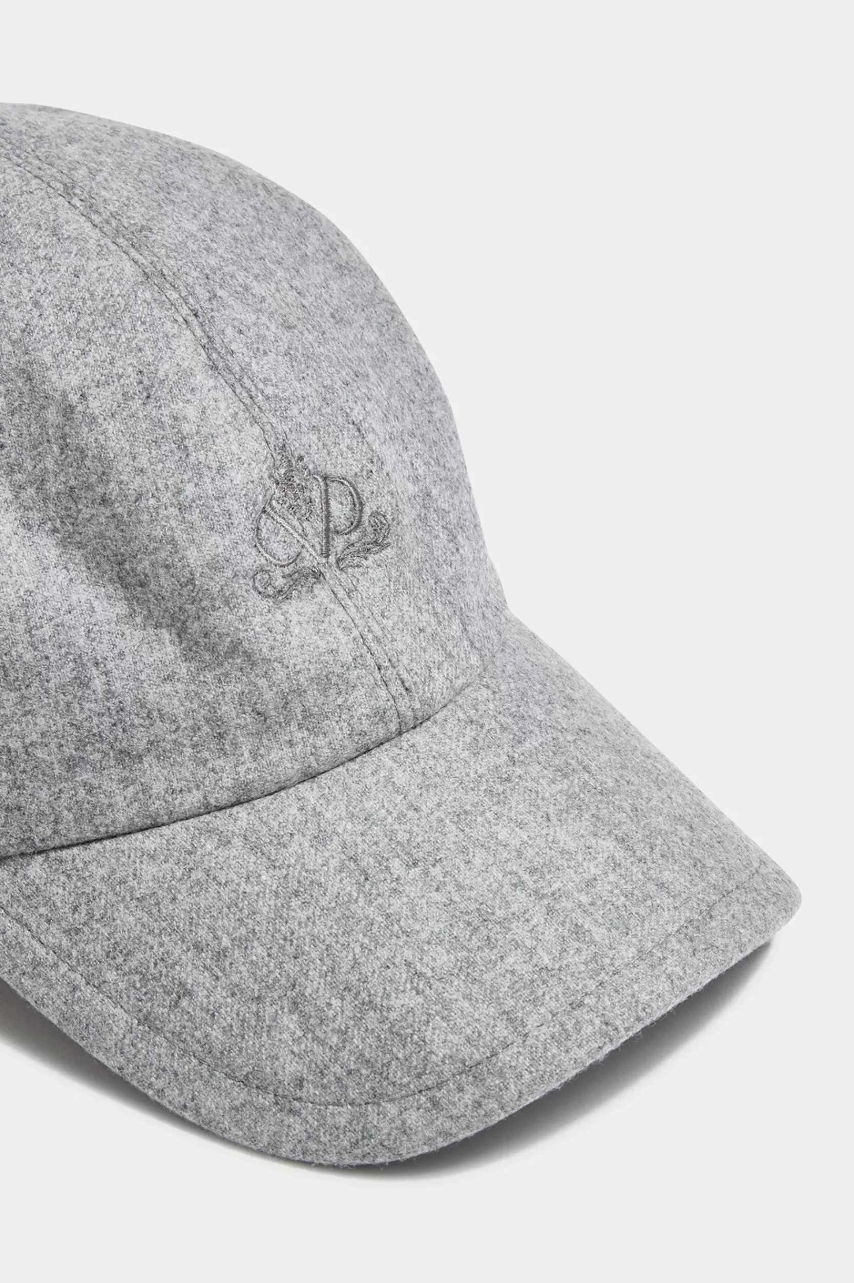 Store Pini Parma Cappellino Da Baseball In Flanella Grigia - Made In Italy Grigio