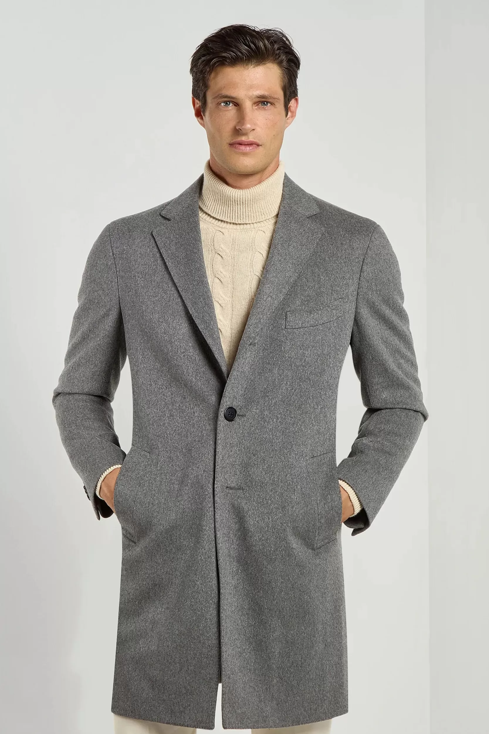 Online Pini Parma Cappotto In Lana Loro Piana – Made In Italy Grigio