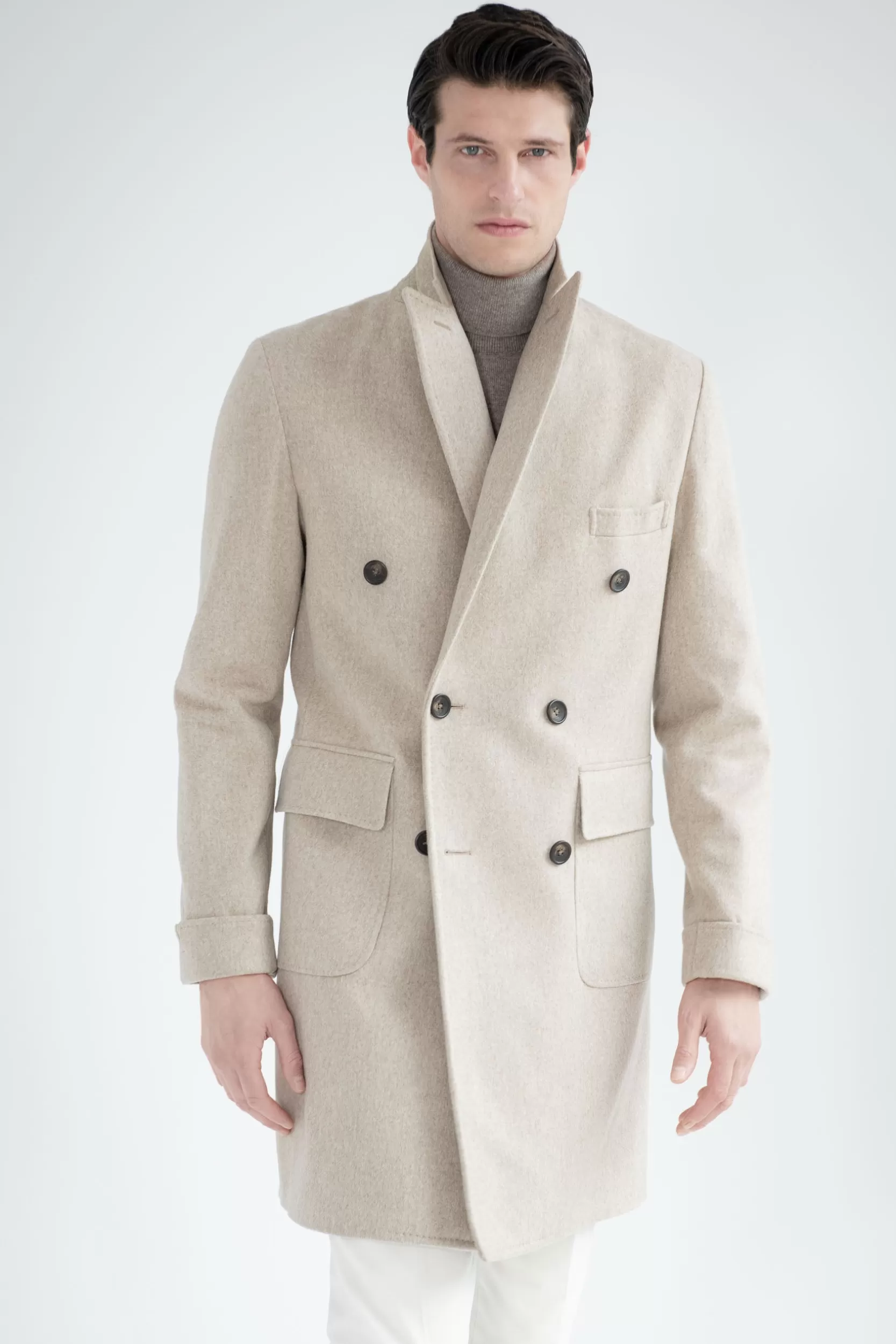 Discount Pini Parma Cappotto Polo In Lana Loro Piana – Made In Italy Beige