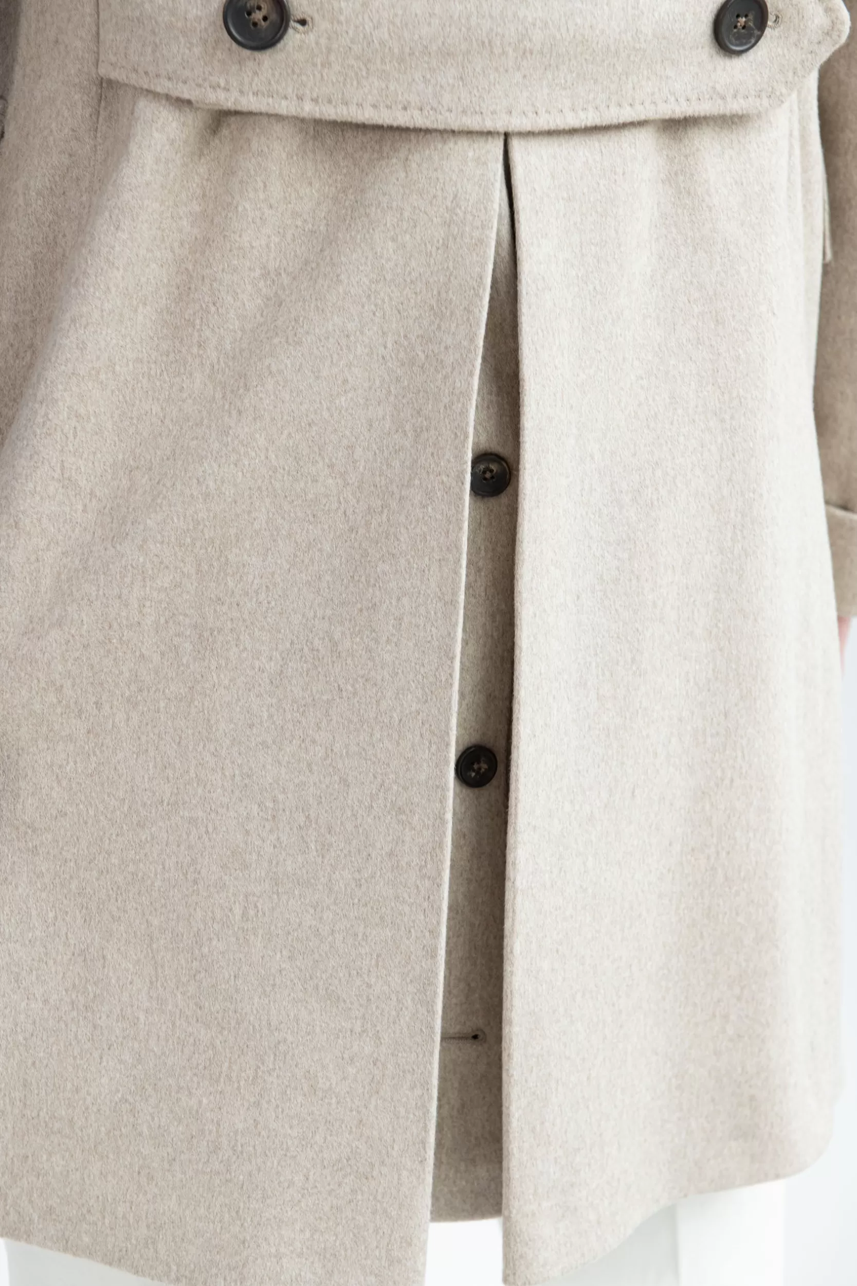 Discount Pini Parma Cappotto Polo In Lana Loro Piana – Made In Italy Beige