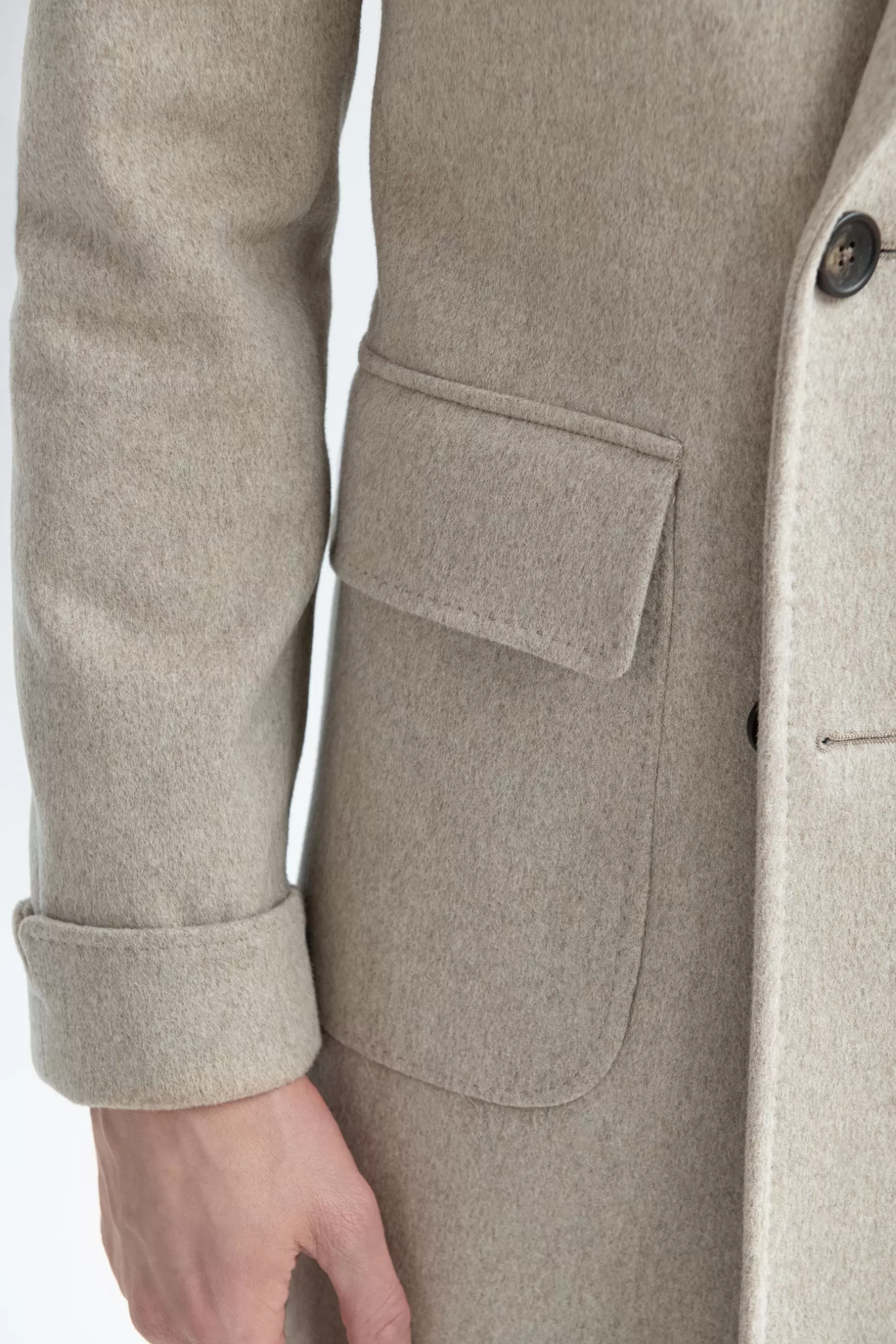 Discount Pini Parma Cappotto Polo In Lana Loro Piana – Made In Italy Beige