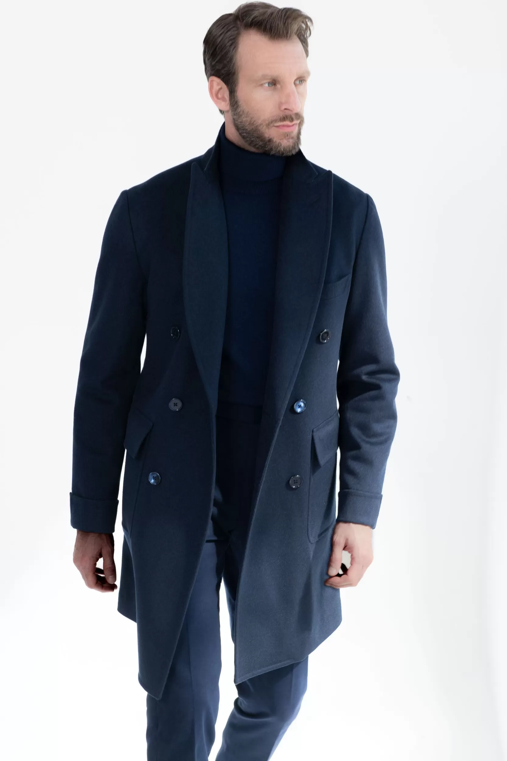 Fashion Pini Parma Cappotto Polo In Lana Loro Piana – Made In Italy Blu