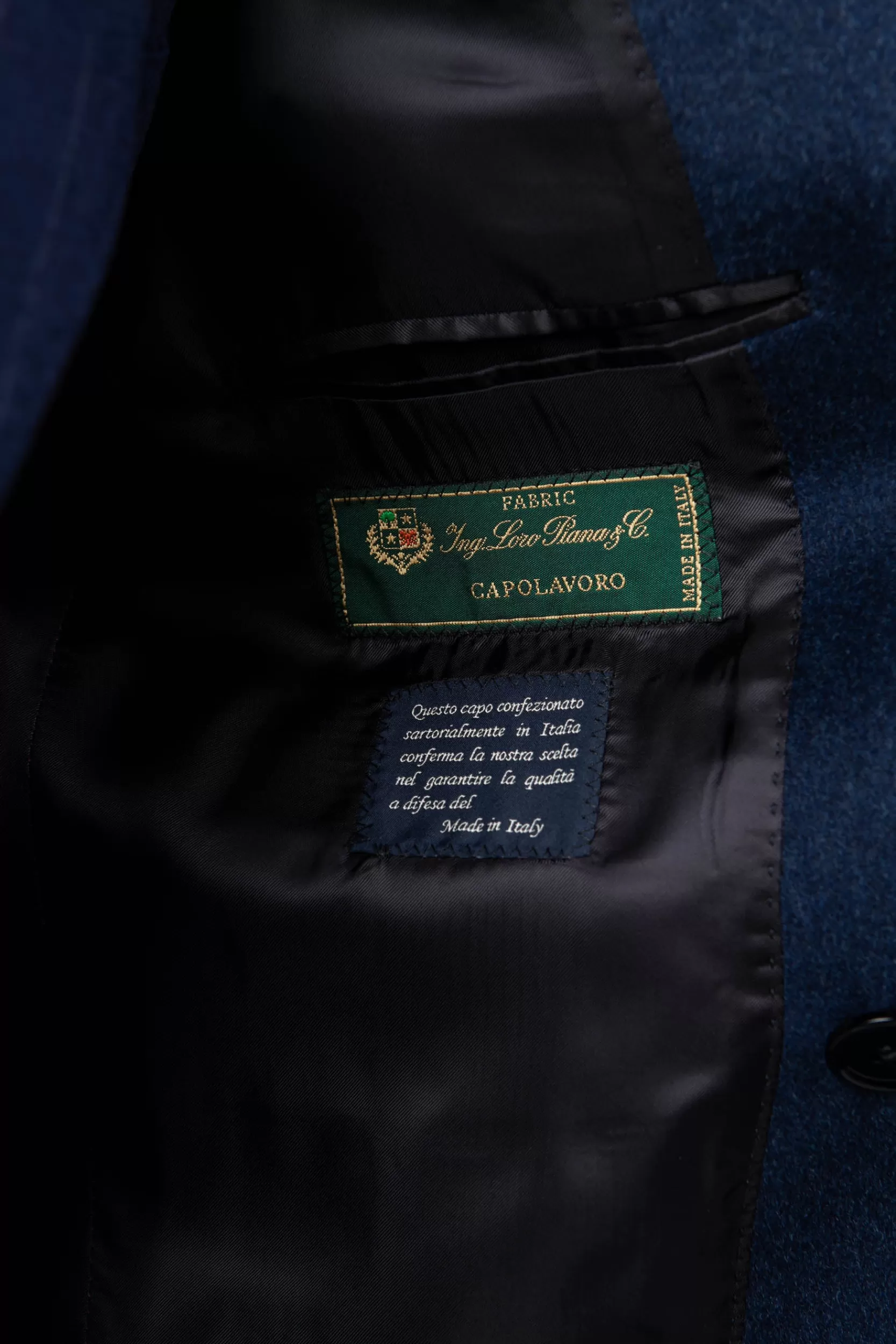 Fashion Pini Parma Cappotto Polo In Lana Loro Piana – Made In Italy Blu
