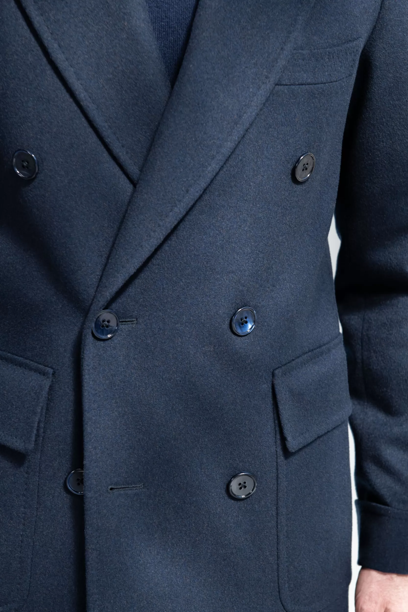 Fashion Pini Parma Cappotto Polo In Lana Loro Piana – Made In Italy Blu