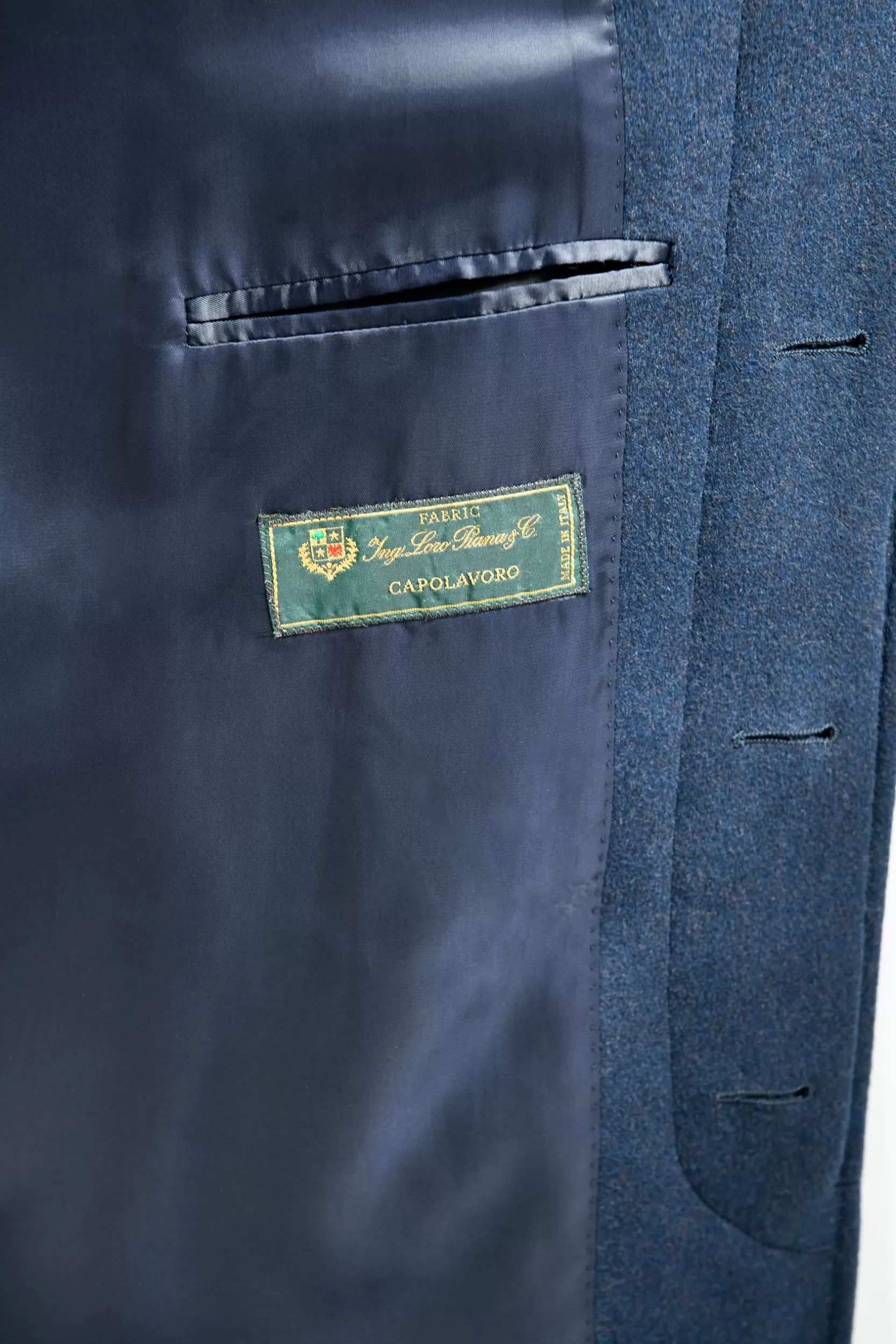 Store Pini Parma Cappotto Raglan In Lana Loro Piana – Made In Italy Blu