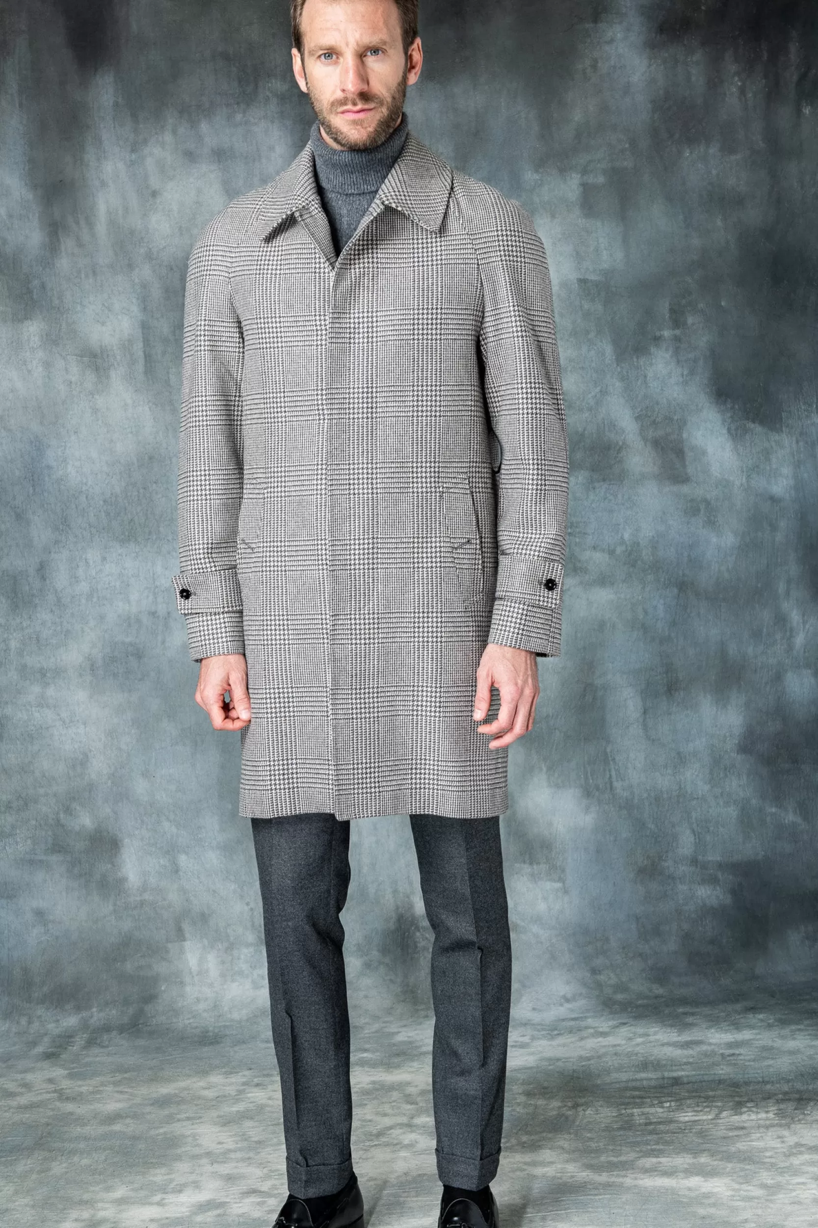 Sale Pini Parma Cappotto Raglan Principe Di Galles Marrone – Made In Italy