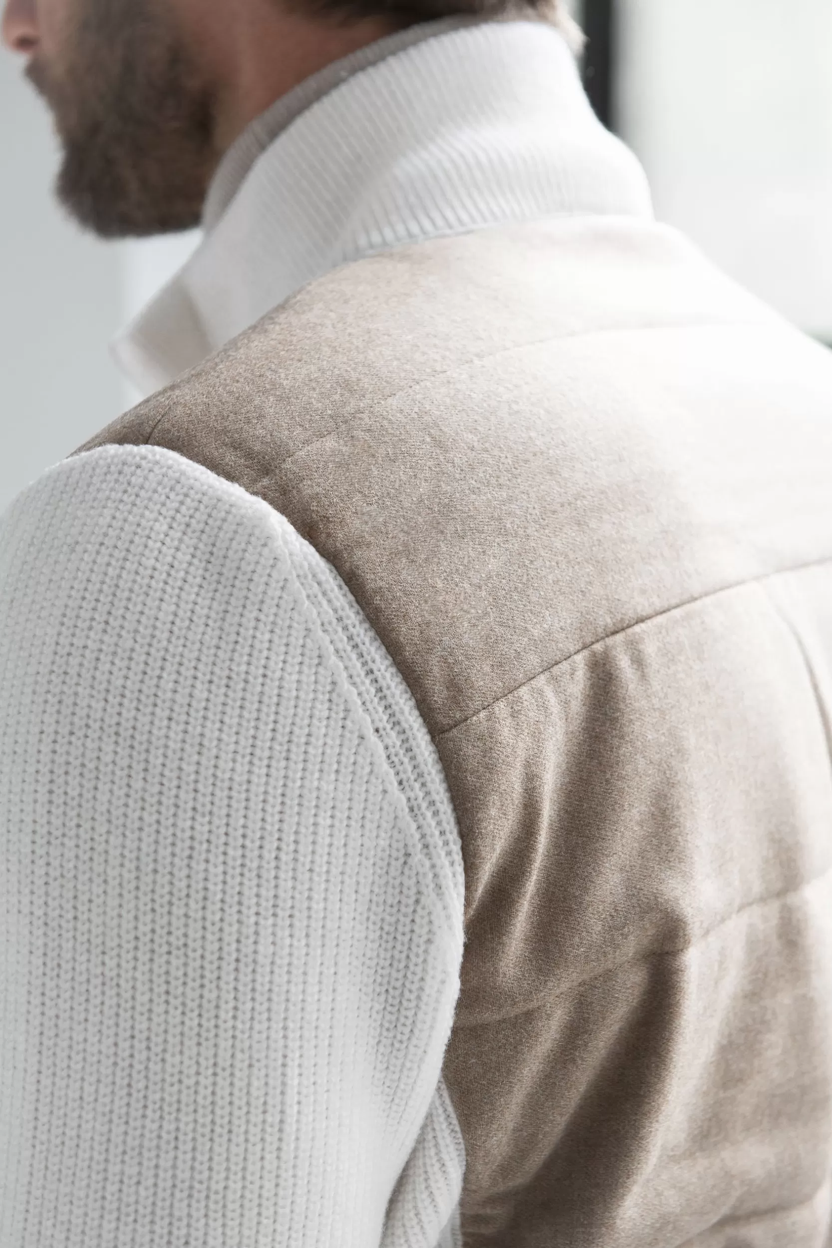 Cheap Pini Parma Cardigan Beige - Flanella E Lana Lavorata A Maglia - Made In Italy
