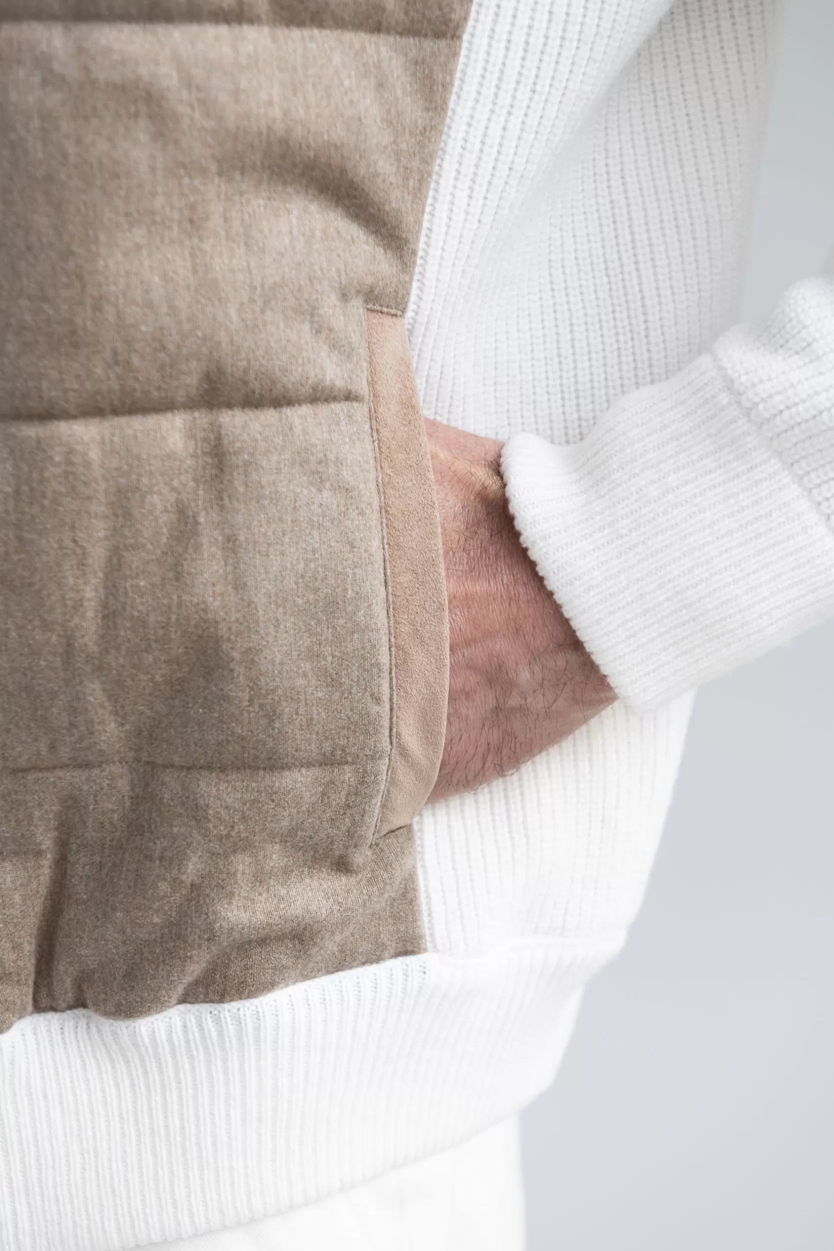 Cheap Pini Parma Cardigan Beige - Flanella E Lana Lavorata A Maglia - Made In Italy