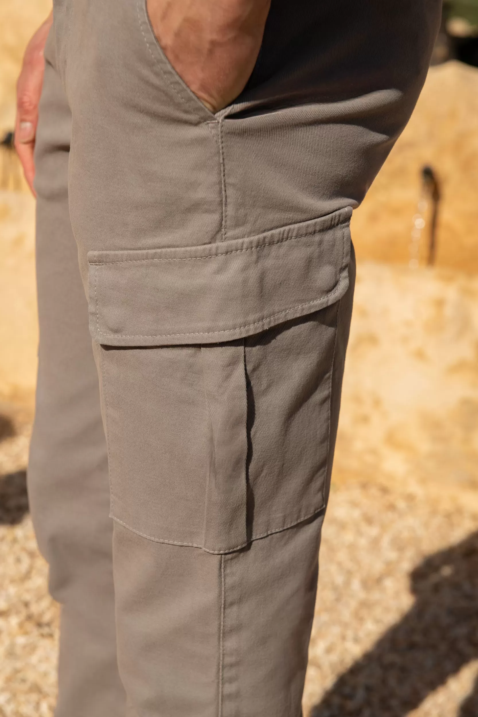 Fashion Pini Parma Cargo In Cotone Elasticizzato - Made In Italy Grigio