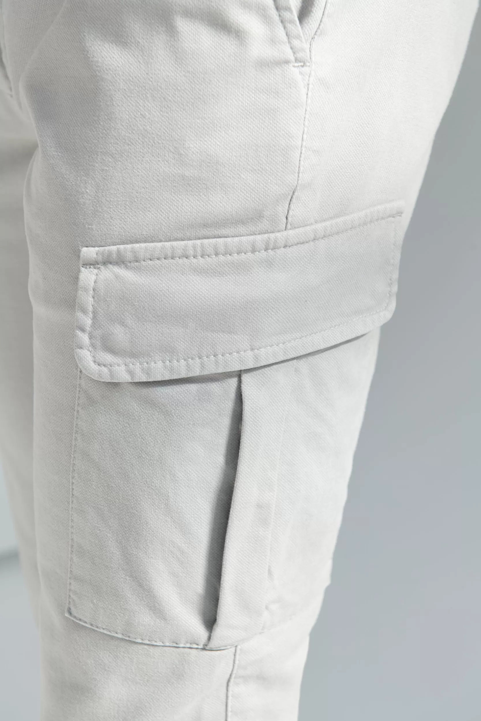 Cheap Pini Parma Cargo In Tela Elasticizzata Grigia - Made In Italy Grigio chiaro