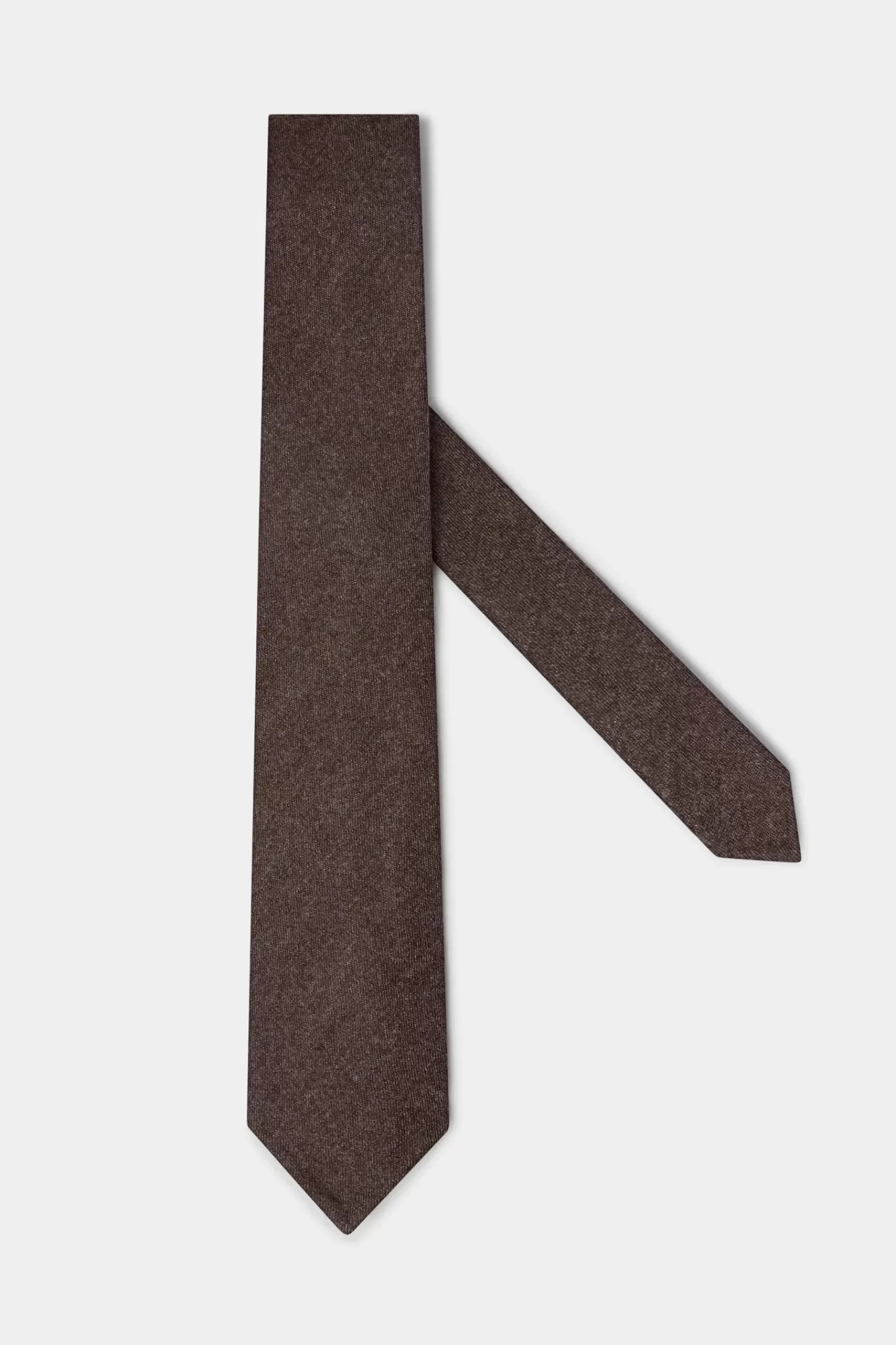 Fashion Pini Parma Cravatta In Flanella Color Tabacco - Fatta A Mano In Italia Tabacco Marrone