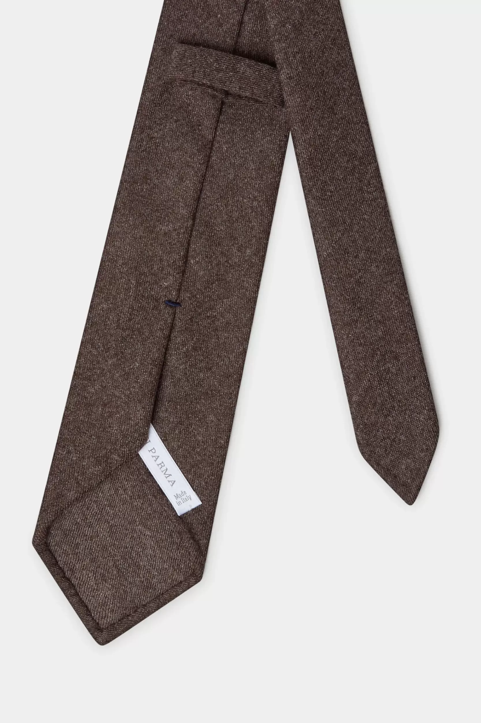Fashion Pini Parma Cravatta In Flanella Color Tabacco - Fatta A Mano In Italia Tabacco Marrone