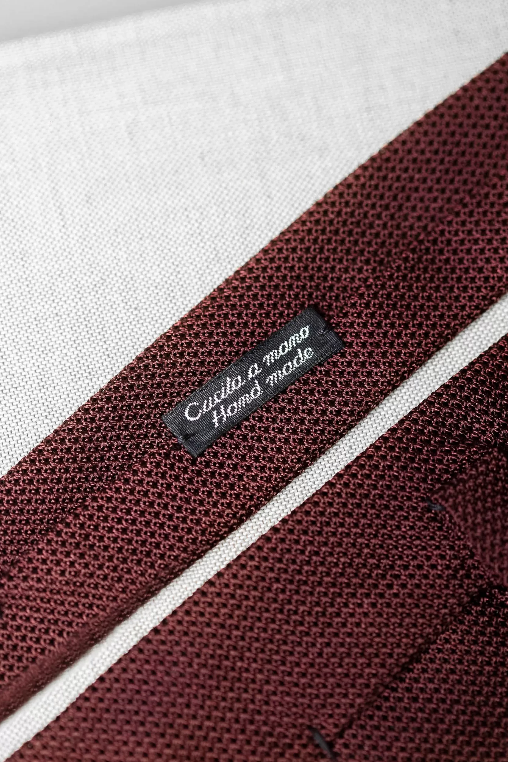 Fashion Pini Parma Cravatta In Seta Bordeaux Granata - Fatta A Mano In Italia Borgogna