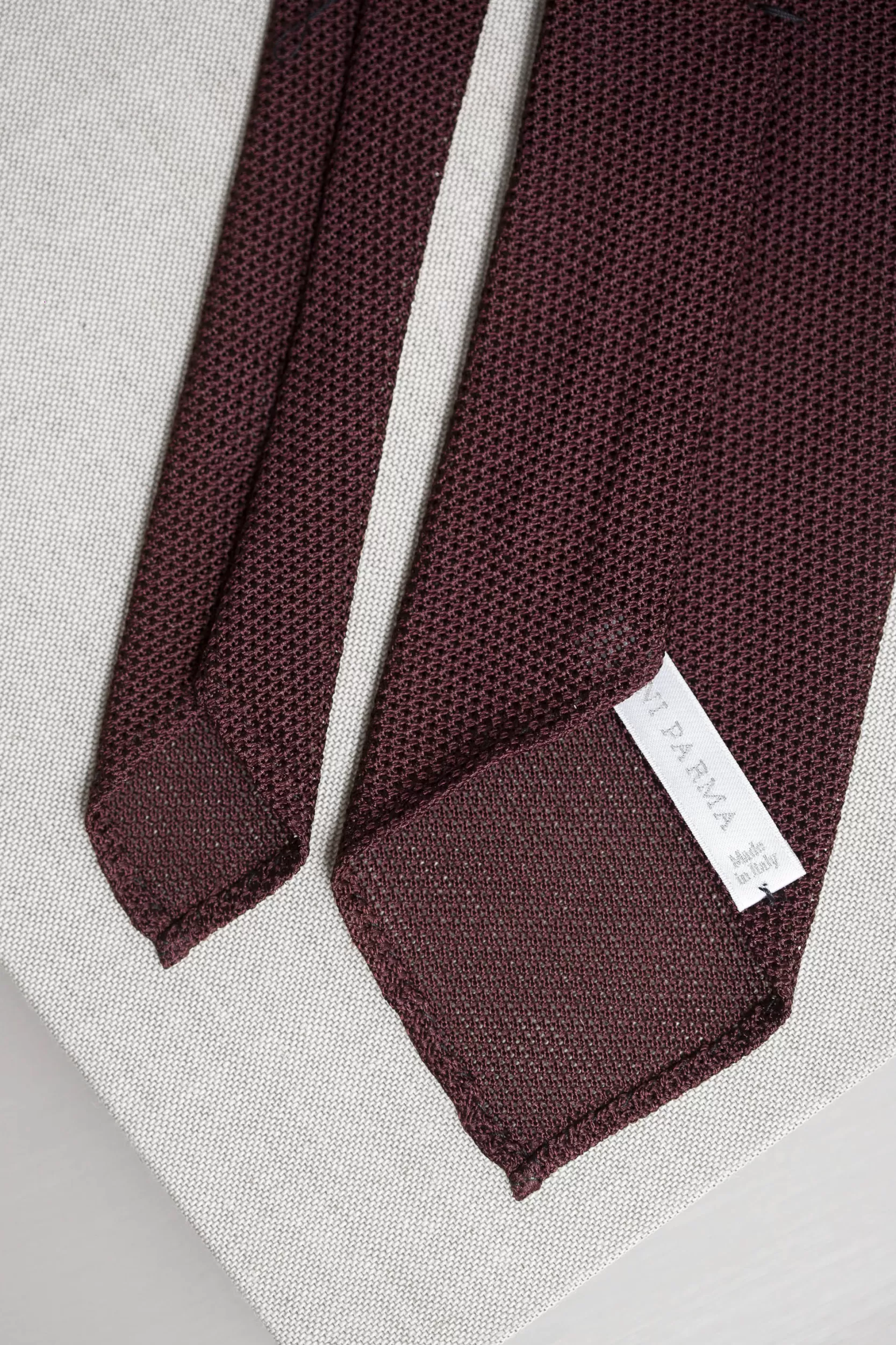Fashion Pini Parma Cravatta In Seta Bordeaux Granata - Fatta A Mano In Italia Borgogna