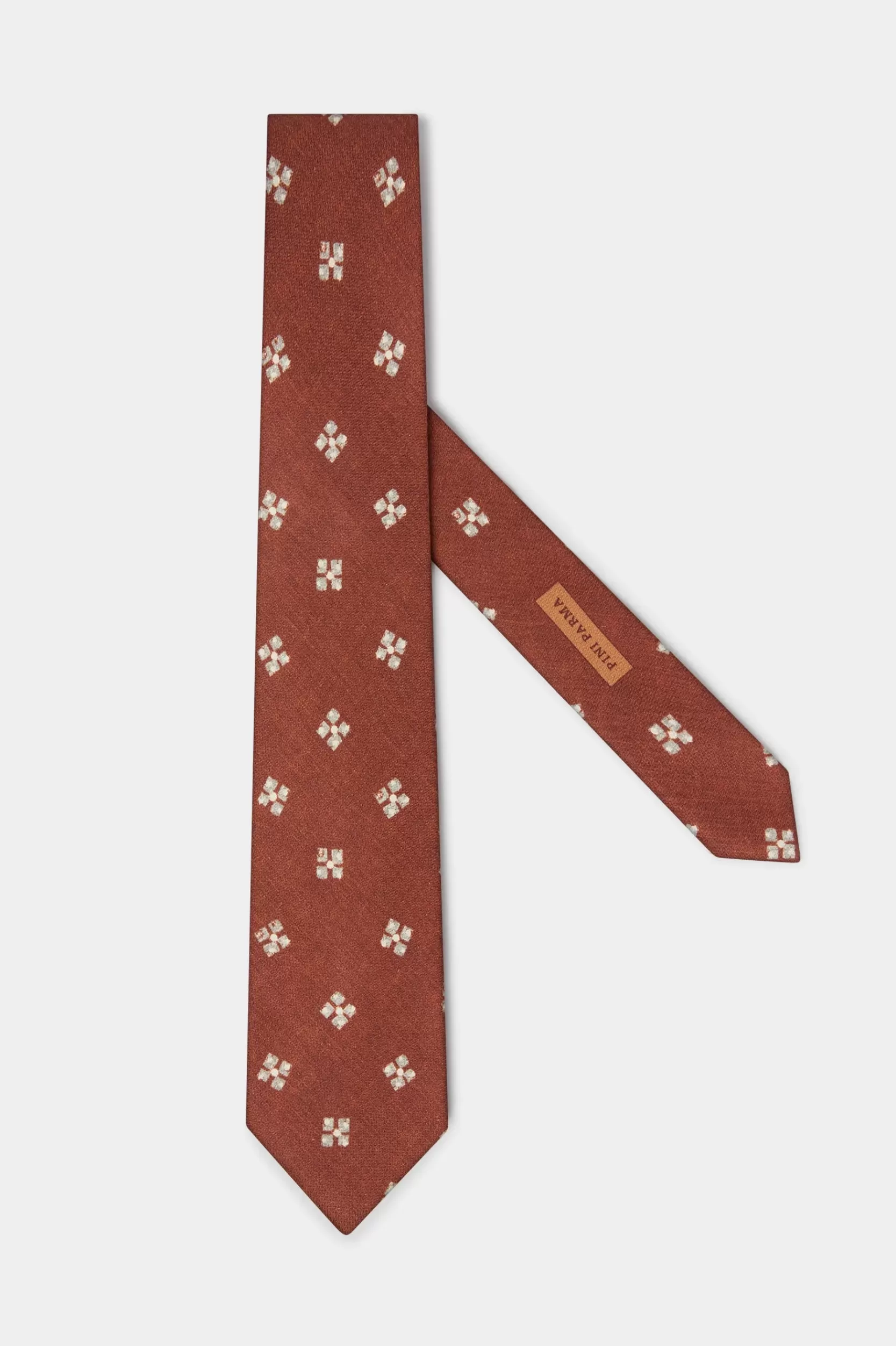 Cheap Pini Parma Cravatta In Seta Fantasia Ruggine - Made In Italy