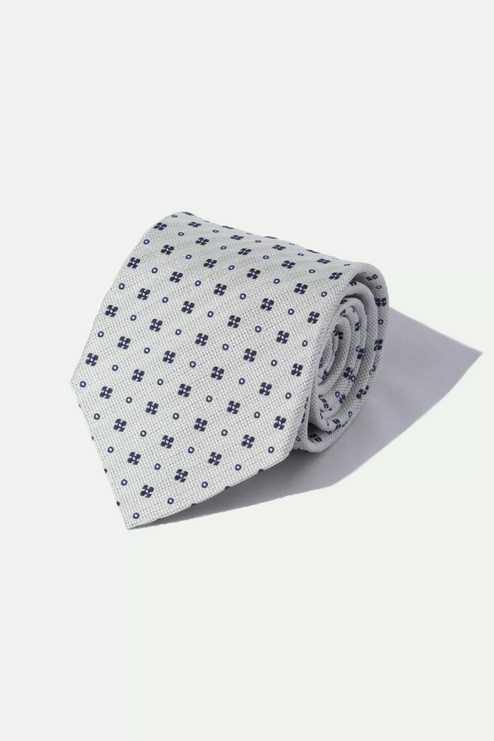 New Pini Parma Cravatta In Seta Jacquard - Made In Italy Argento