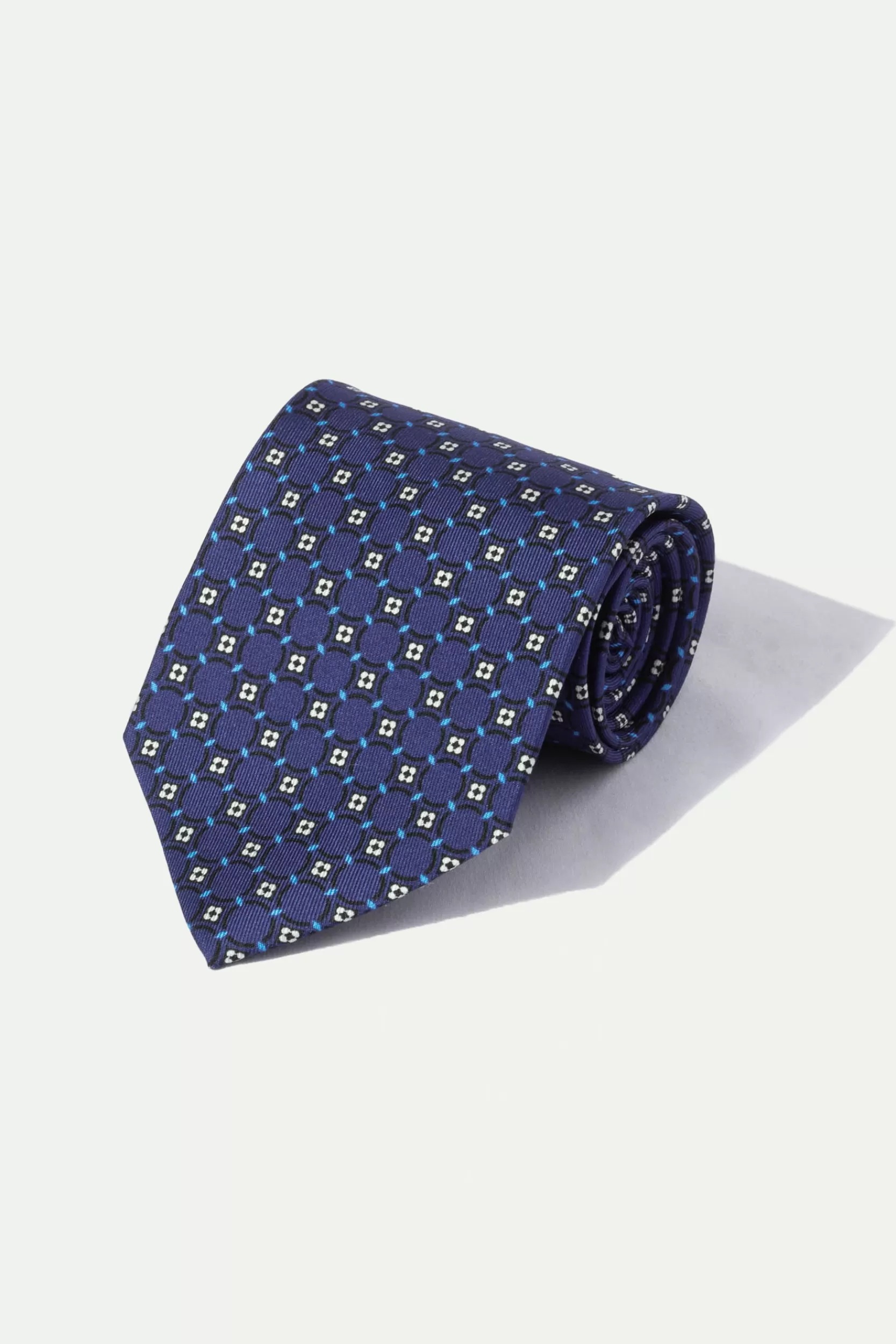 Flash Sale Pini Parma Cravatta In Seta Stampa Fantasia Blu Navy - Made In Italy Marina Militare
