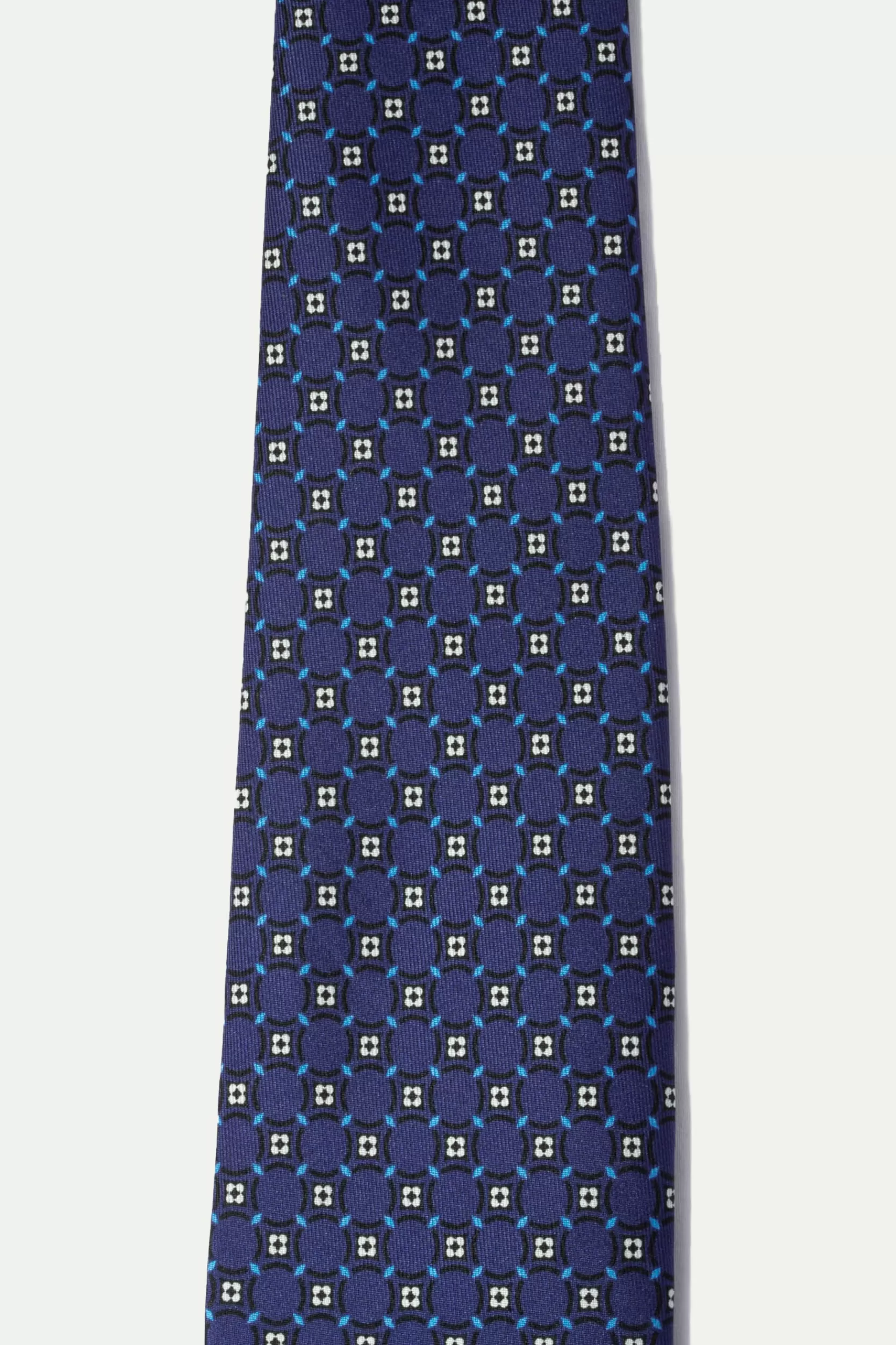 Flash Sale Pini Parma Cravatta In Seta Stampa Fantasia Blu Navy - Made In Italy Marina Militare