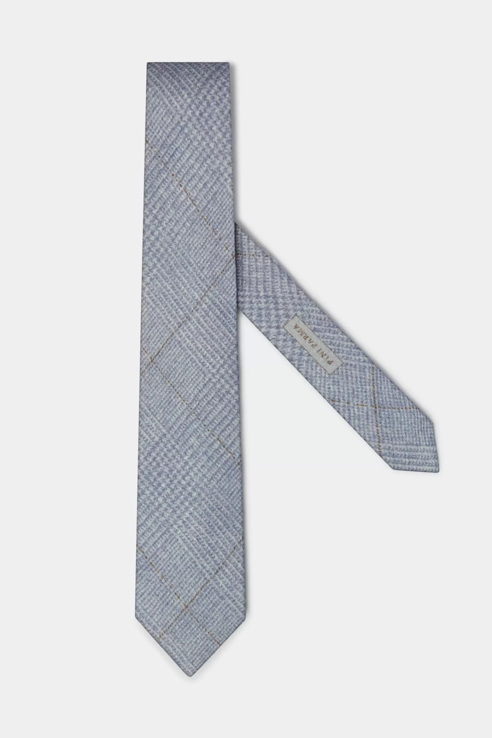 Store Pini Parma Cravatta Principe Di Galles Azzurra - Made In Italy Azzurro